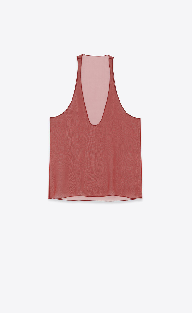SAINT LAURENT sheer tank top in silk muslin outlook