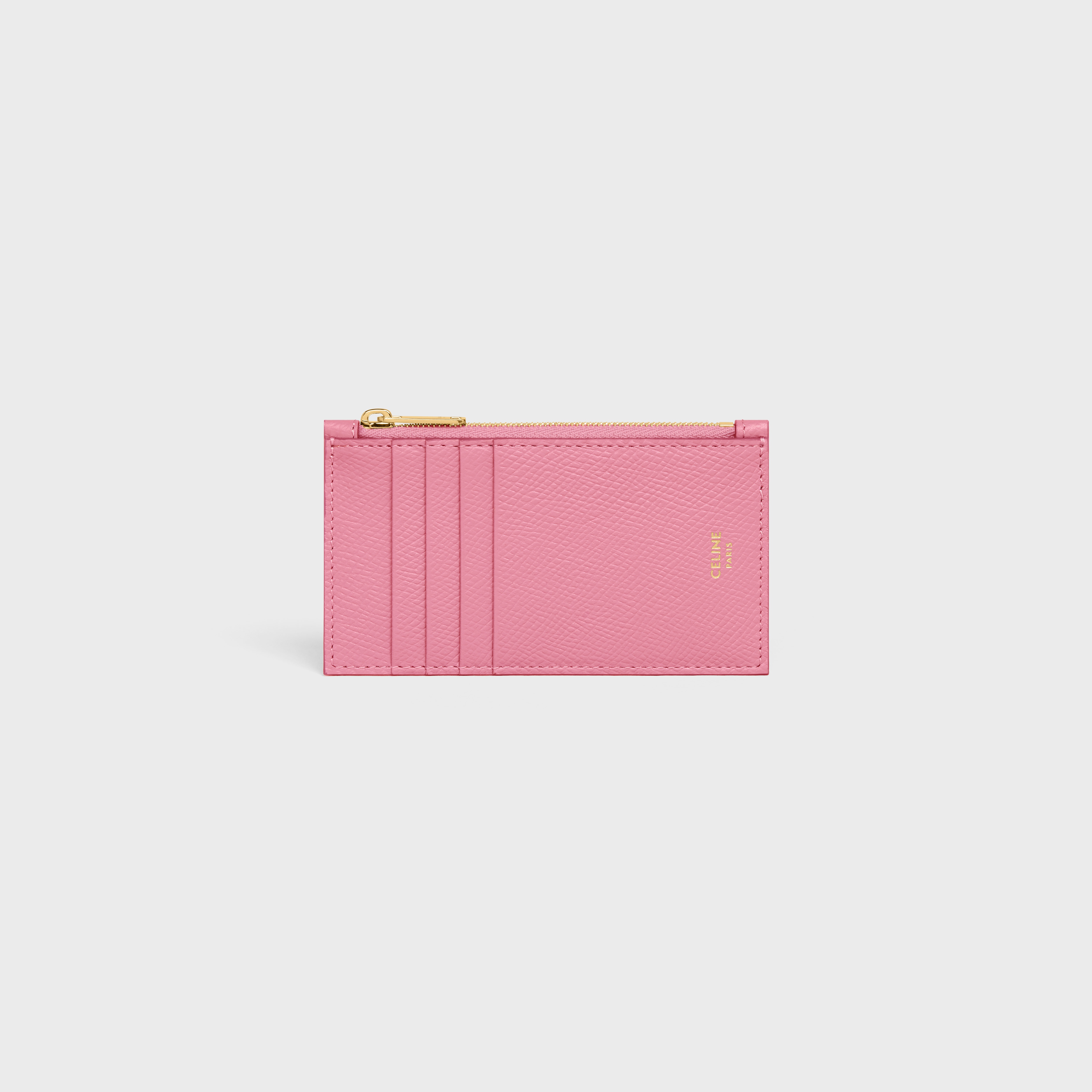 Zipped compact card holder in Grained calfskin - 1