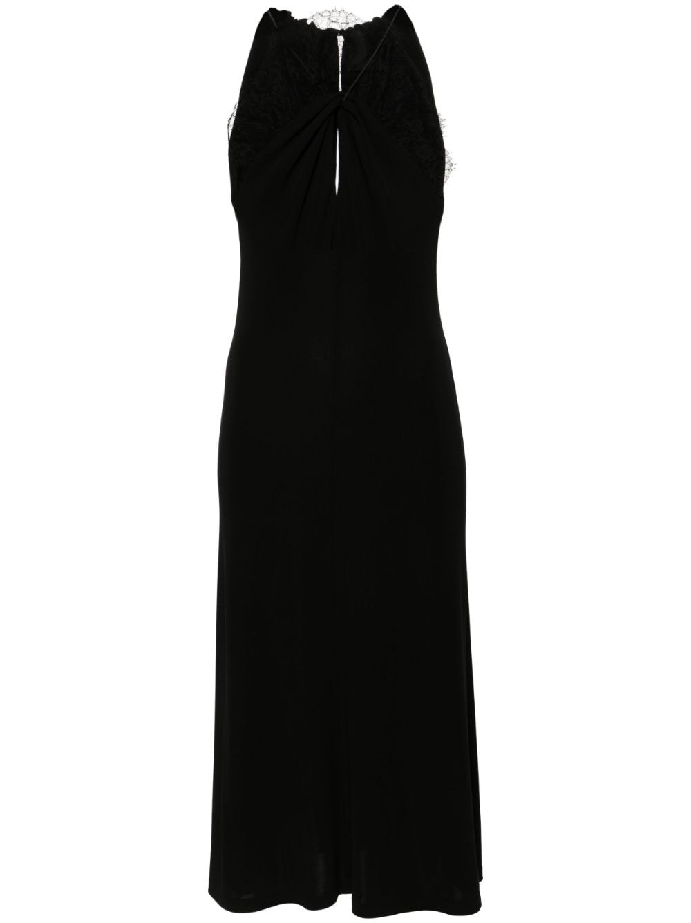 lace-appliquÃ© halterneck midi dress - 1