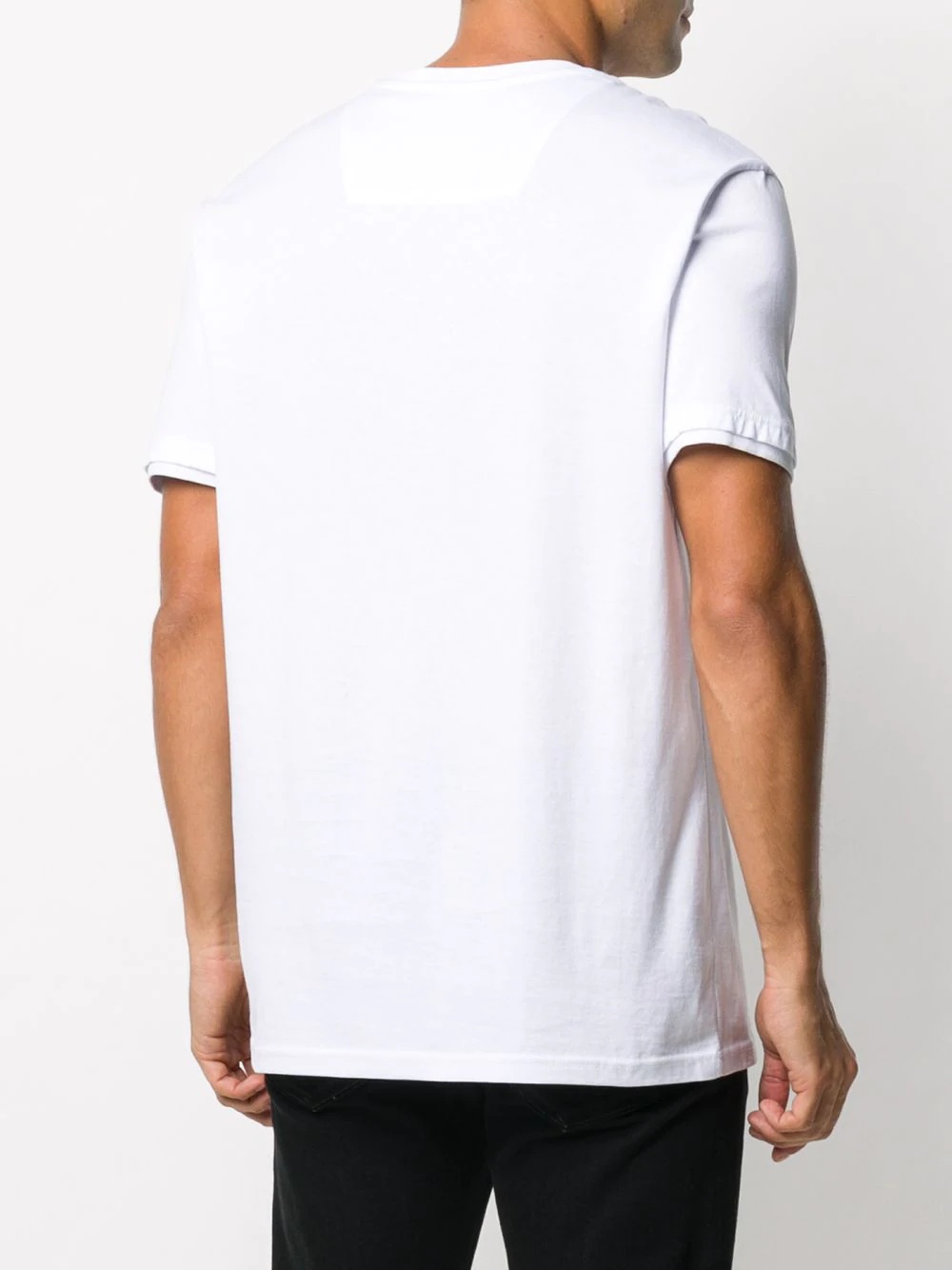 logo patch round neck T-shirt - 4