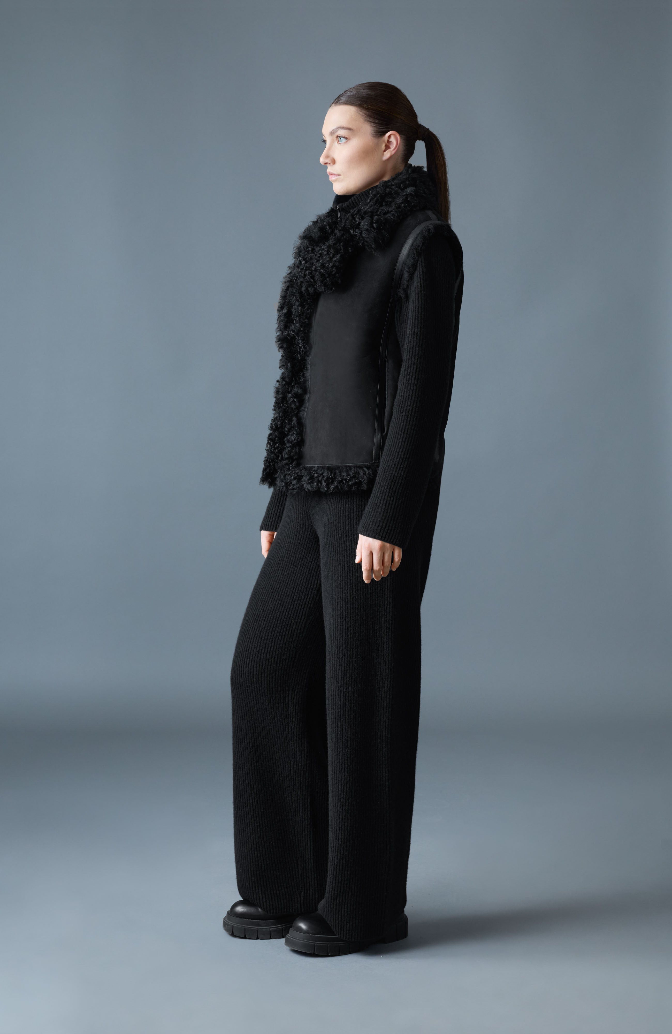 KASIA Reversible Shearling Leather Vest - 4