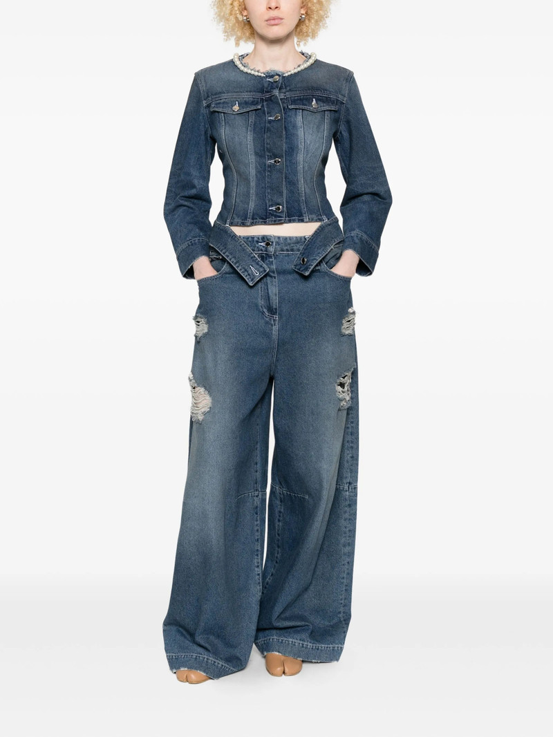 Simone Rocha Simone Rocha Pearl-embellished Denim Jacket outlook