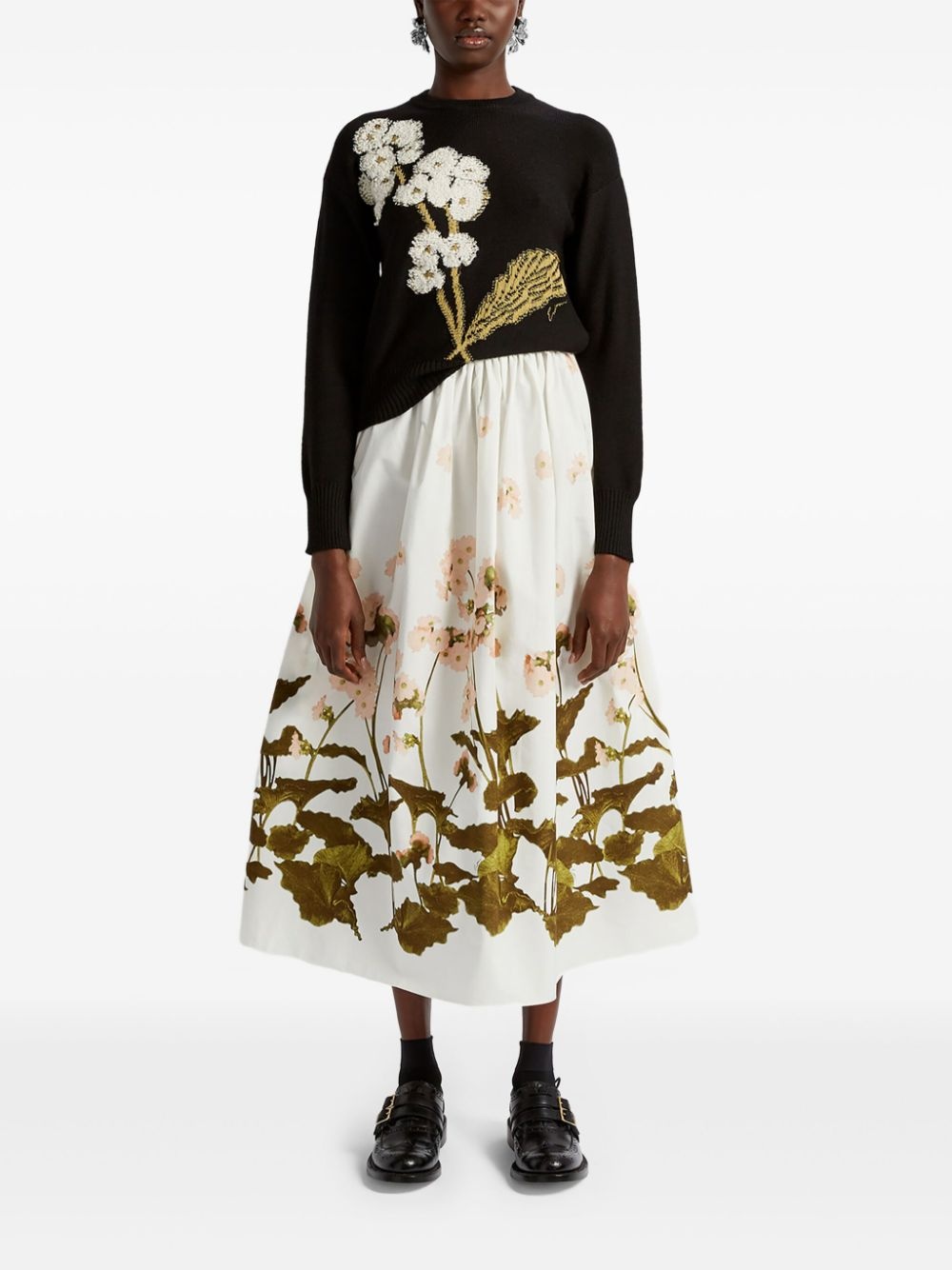 gathered midi skirt - 2