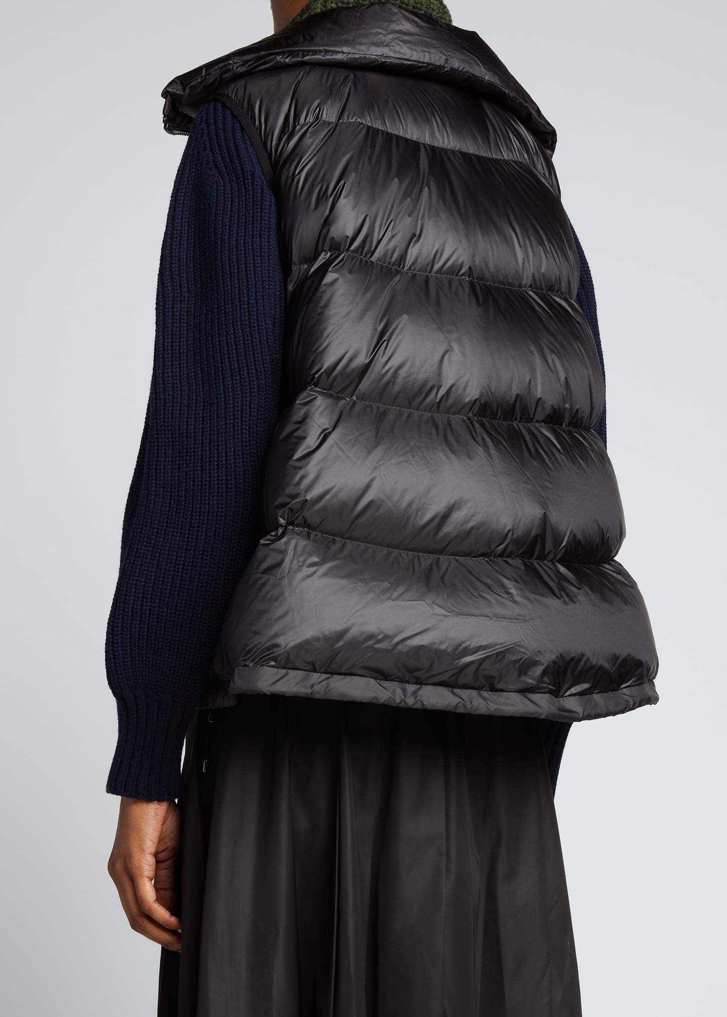 Asymmetric Zipper Puffer Vest - 2