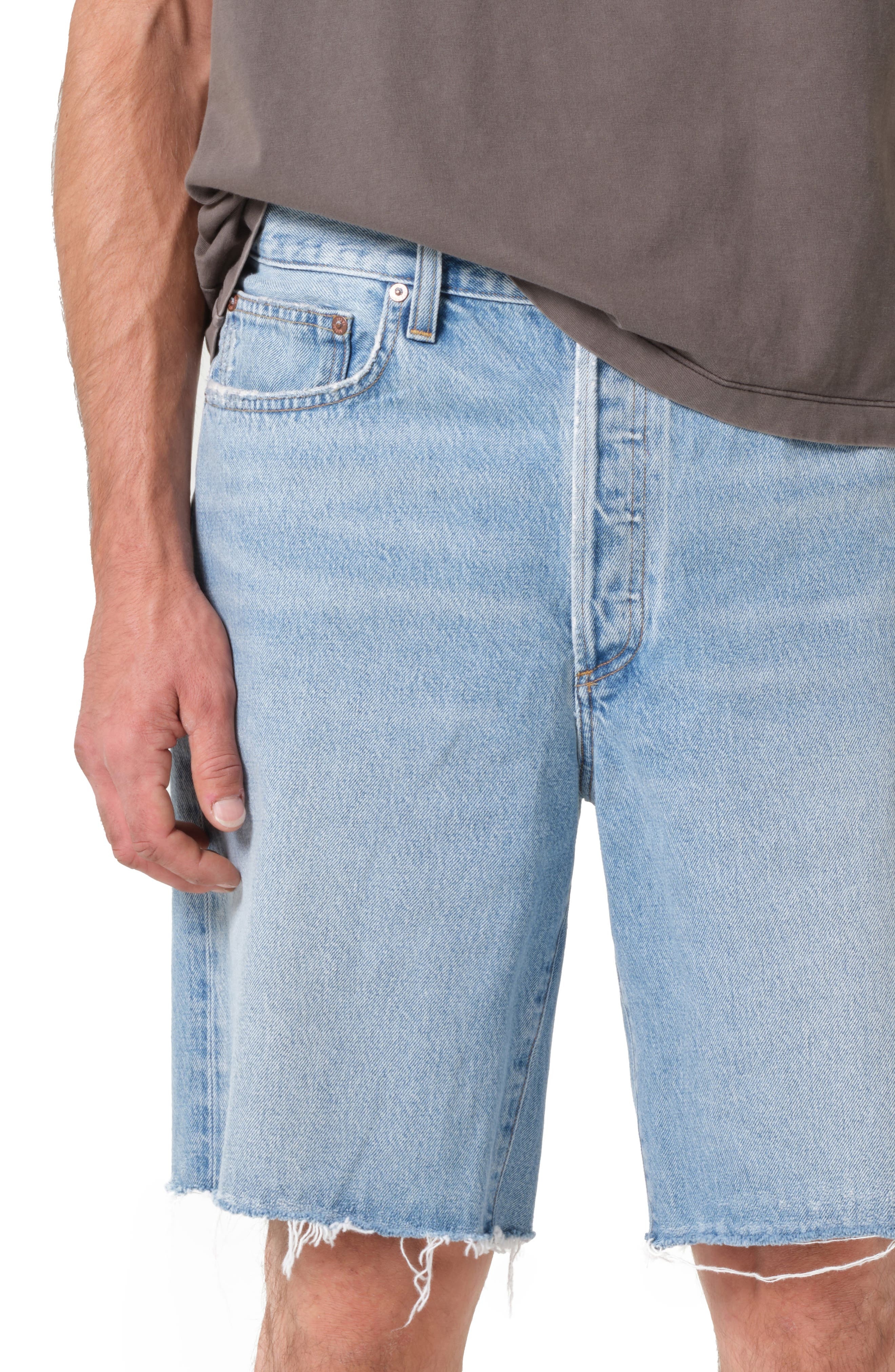 AGOLDE Anson Raw Hem Denim Shorts in Force at Nordstrom - 4