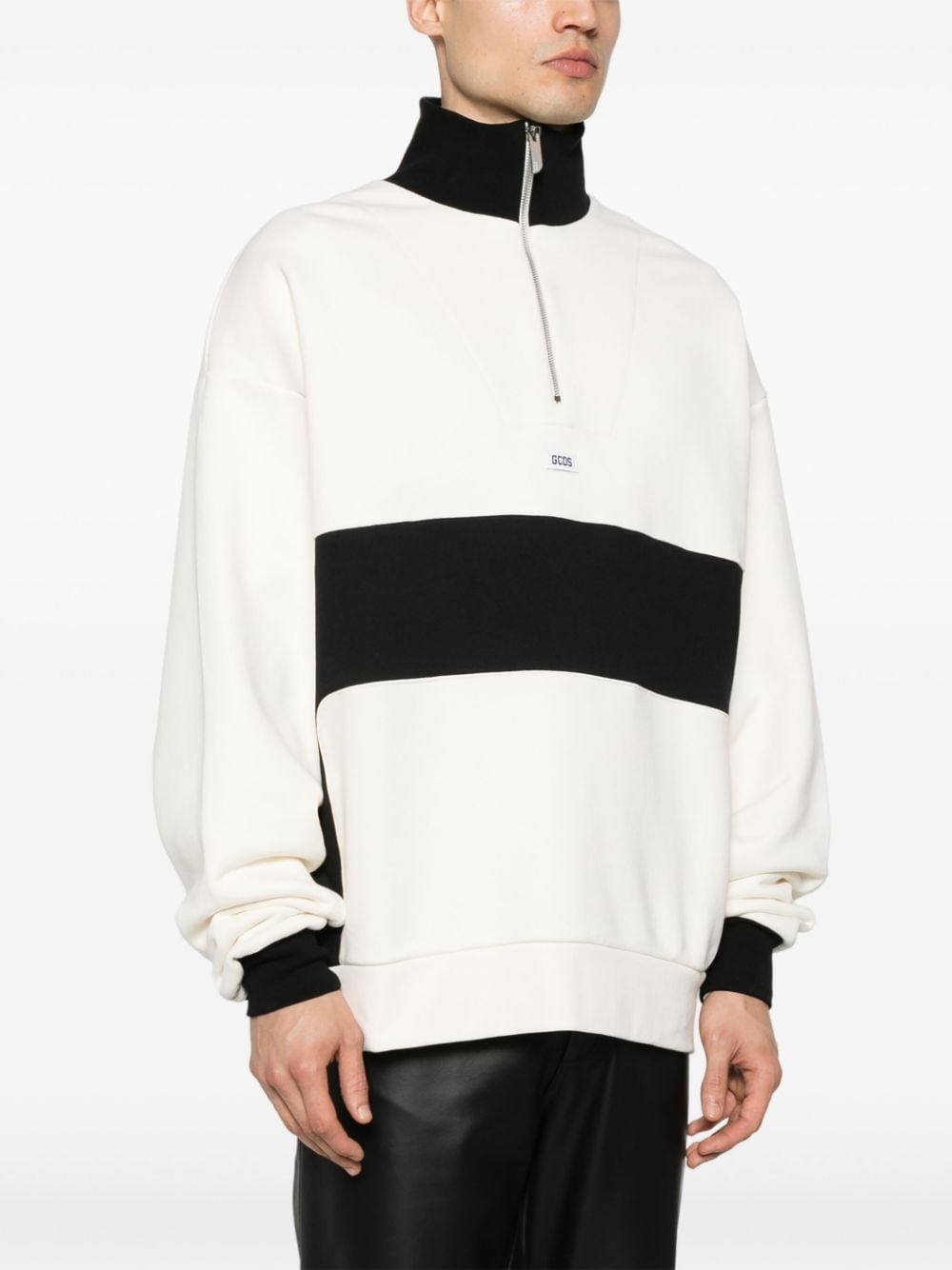 logo-appliquÃ© half-zipped sweatshirt - 3