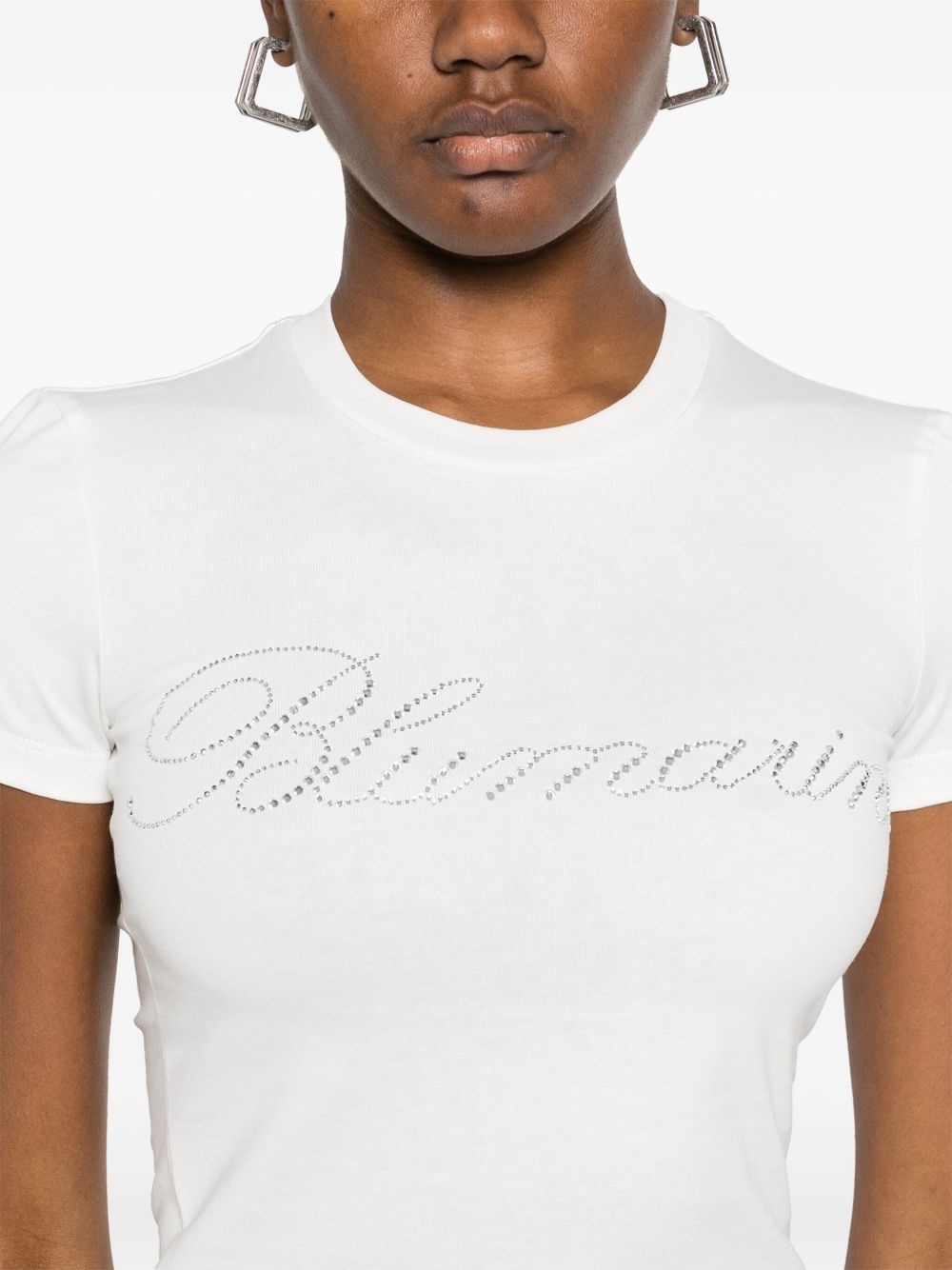 rhinestone-logo T-shirt - 5