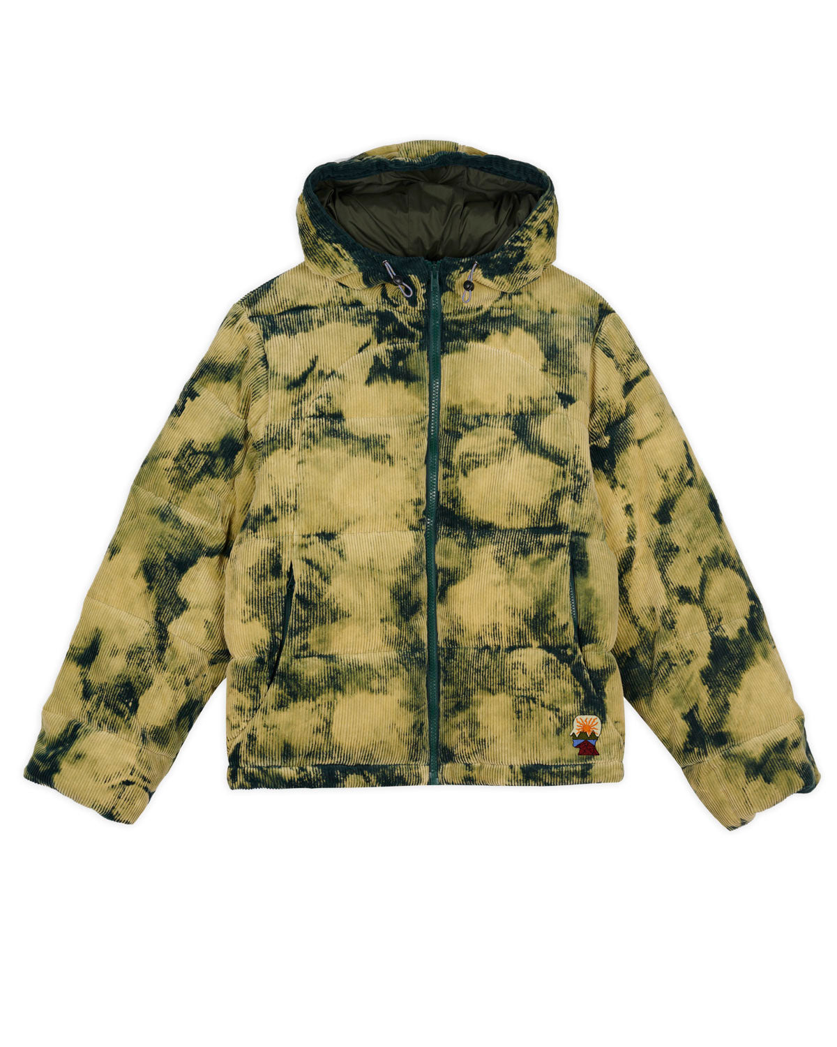 Bleach Dyed Dimension Puffer Jacket - Olive - 1