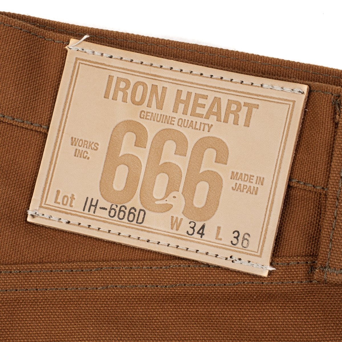 IH-666D 17oz Duck Slim Straight Cut Jeans - Brown - 13