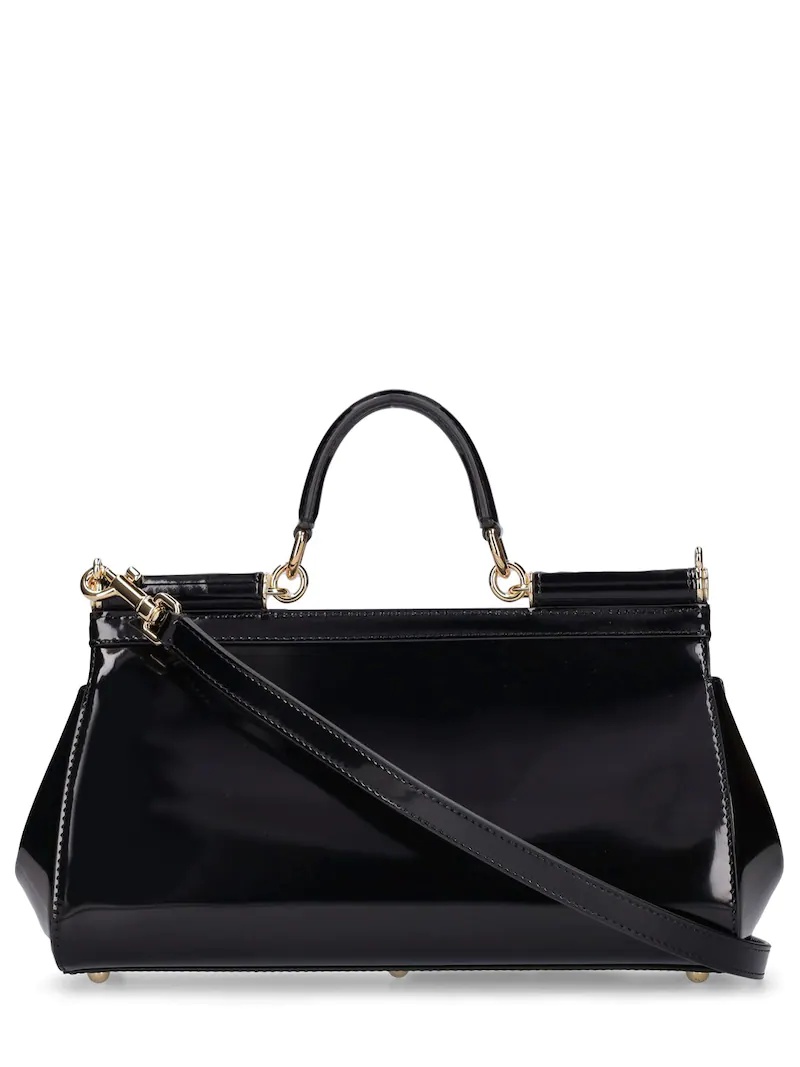 NEW SICILY PATENT LEATHER TOP HANDLE BAG - 6