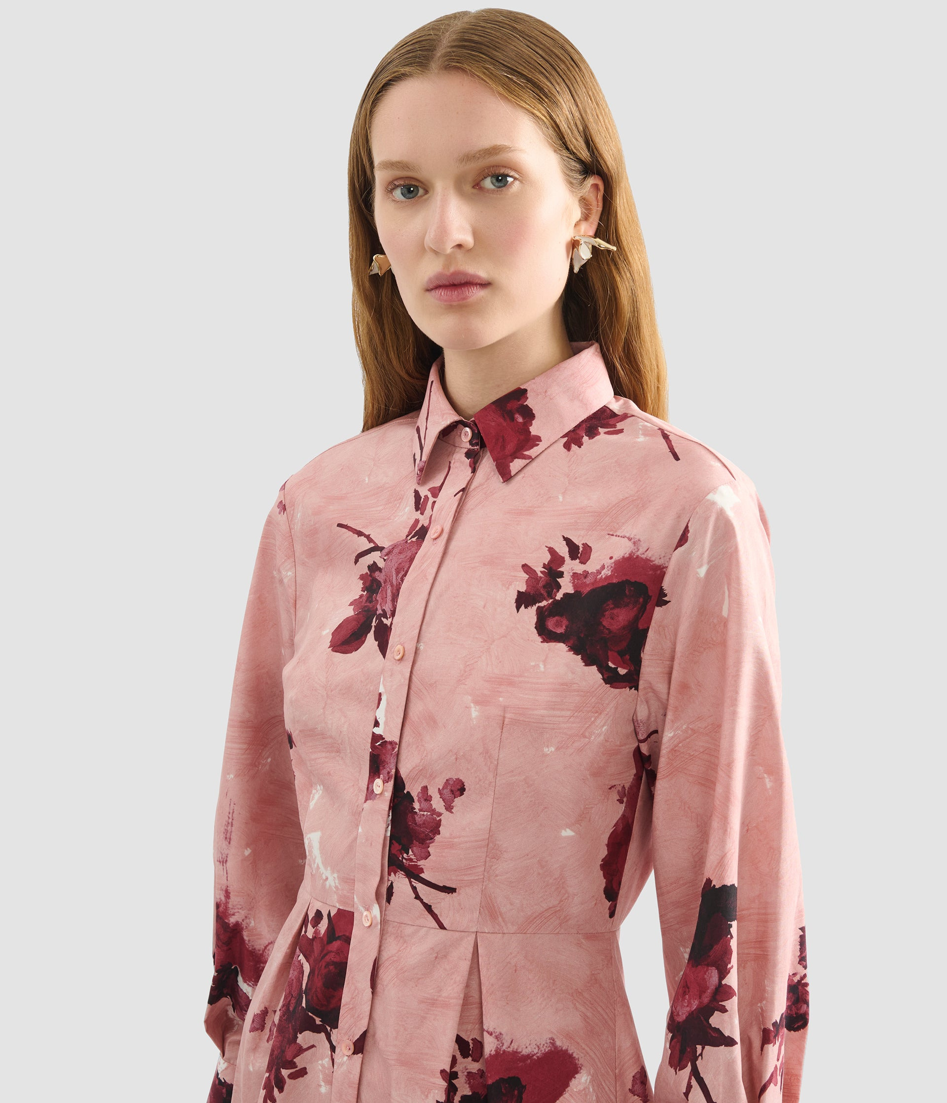 LONG SLEEVE MINI SHIRT DRESS - 5