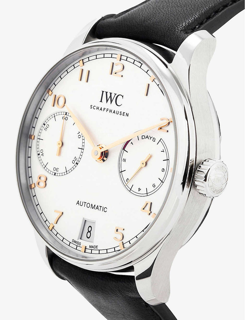 IW500704 Portugieser stainless-steel and leather automatic watch 3