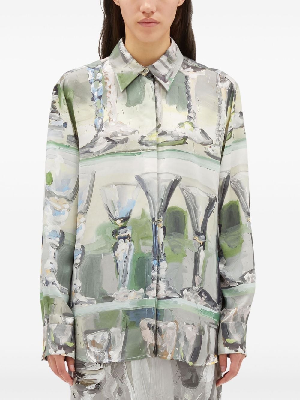 painterly-print long-sleeve shirt - 3