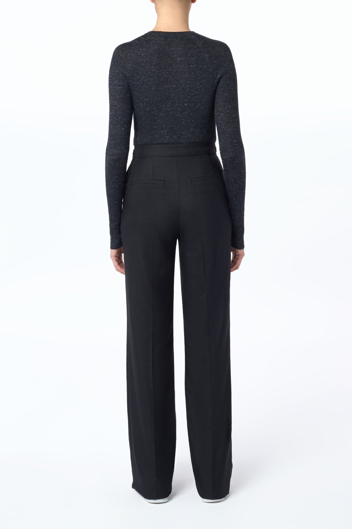 Anges Knit Henley in Black Cashmere Silk with Hemp - 4