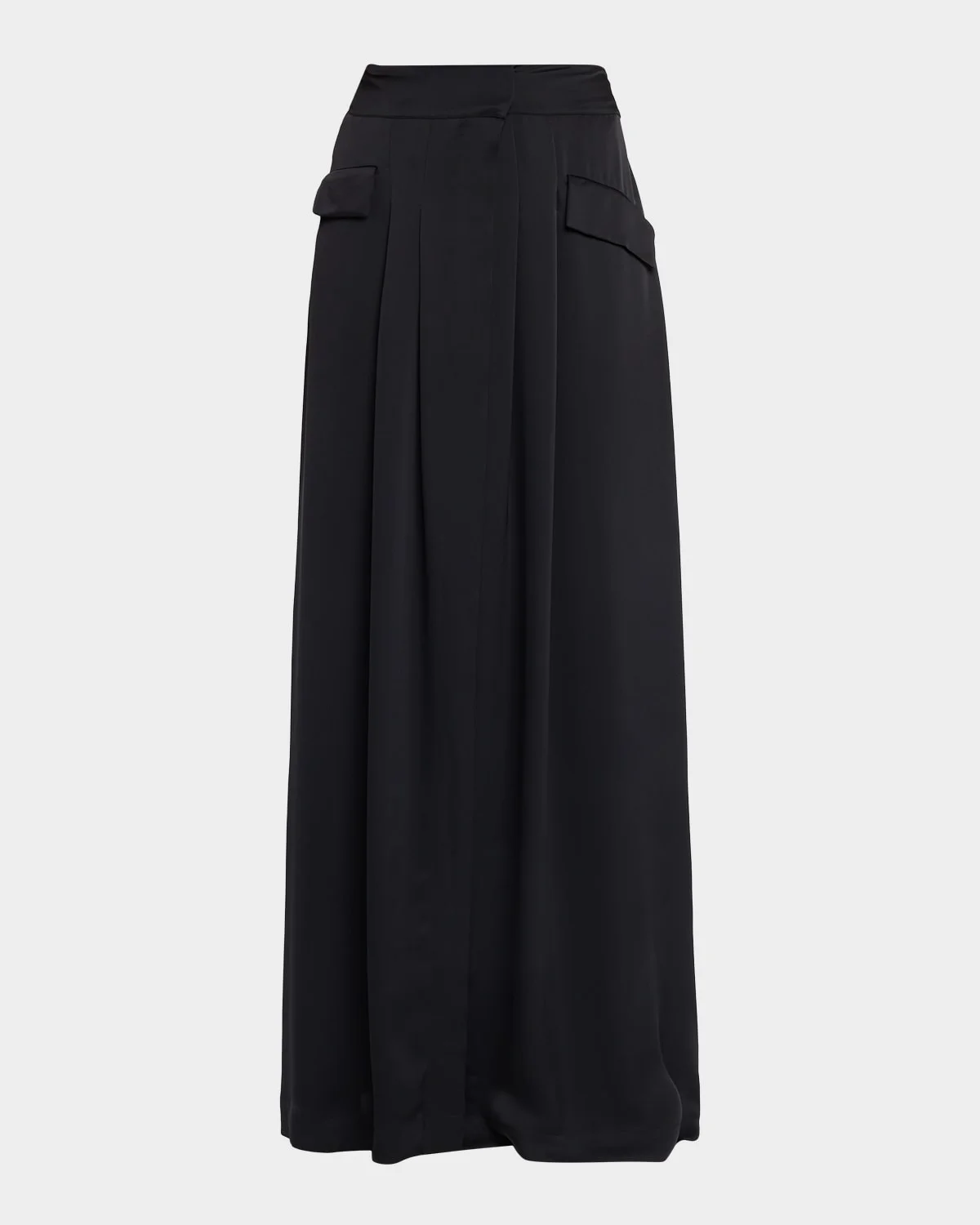 Zella Pleated Satin Maxi Skirt - 1