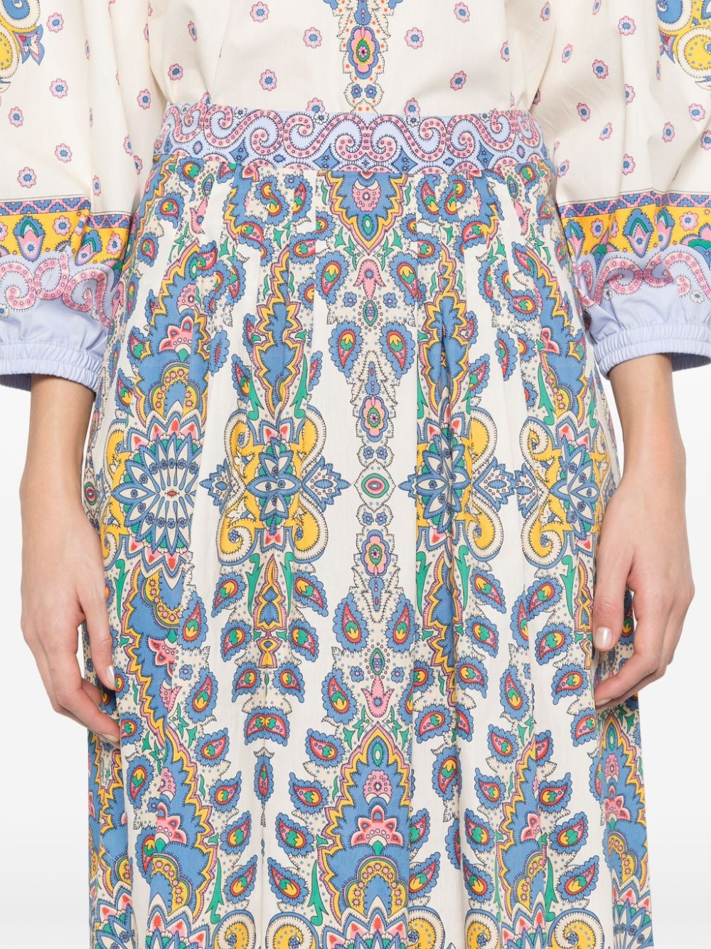 paisley midi skirt - 5