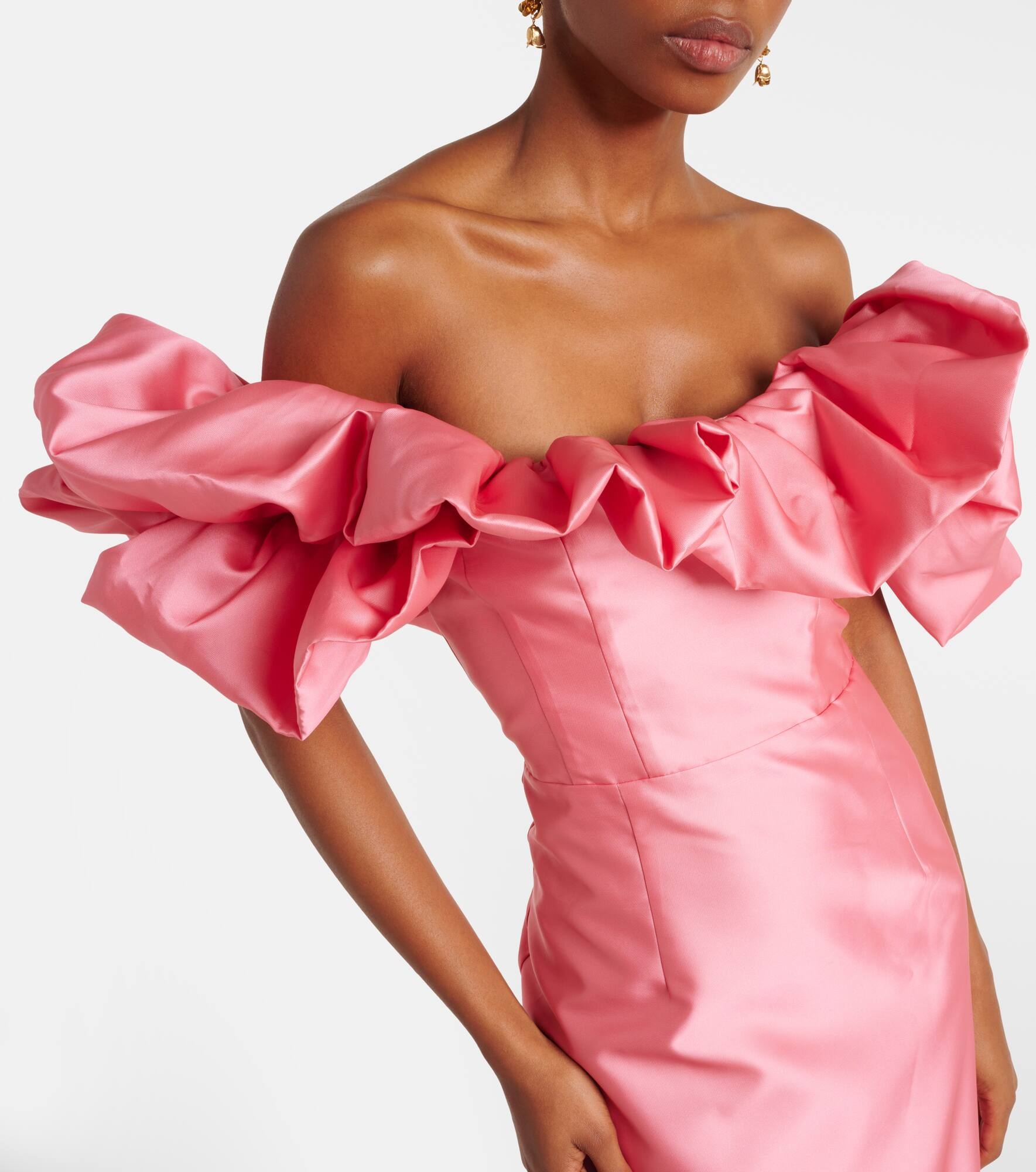 Ruffled off-shoulder gown - 4