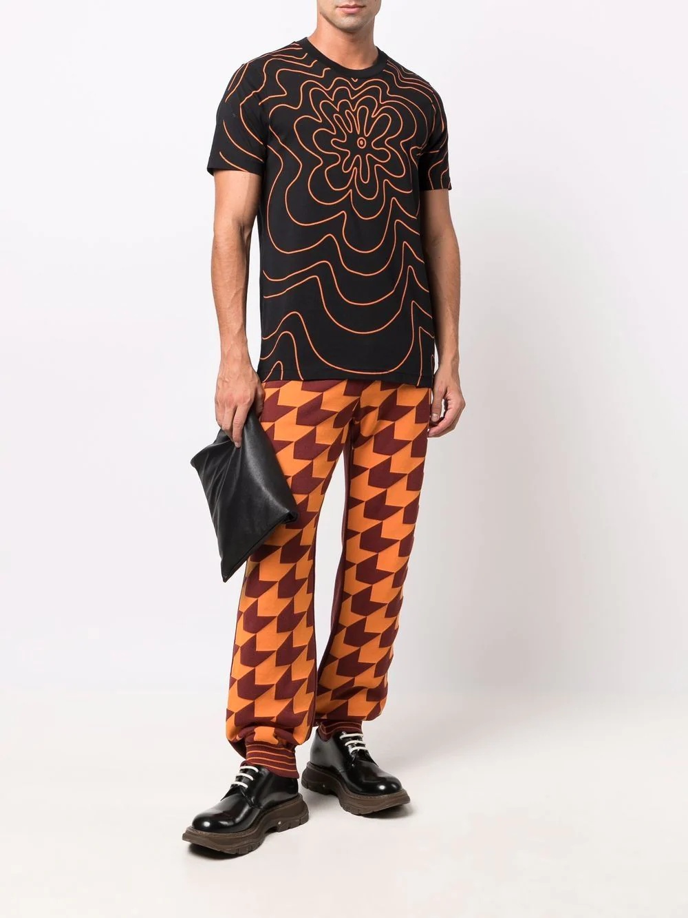 chevron-jacquard track pants - 2