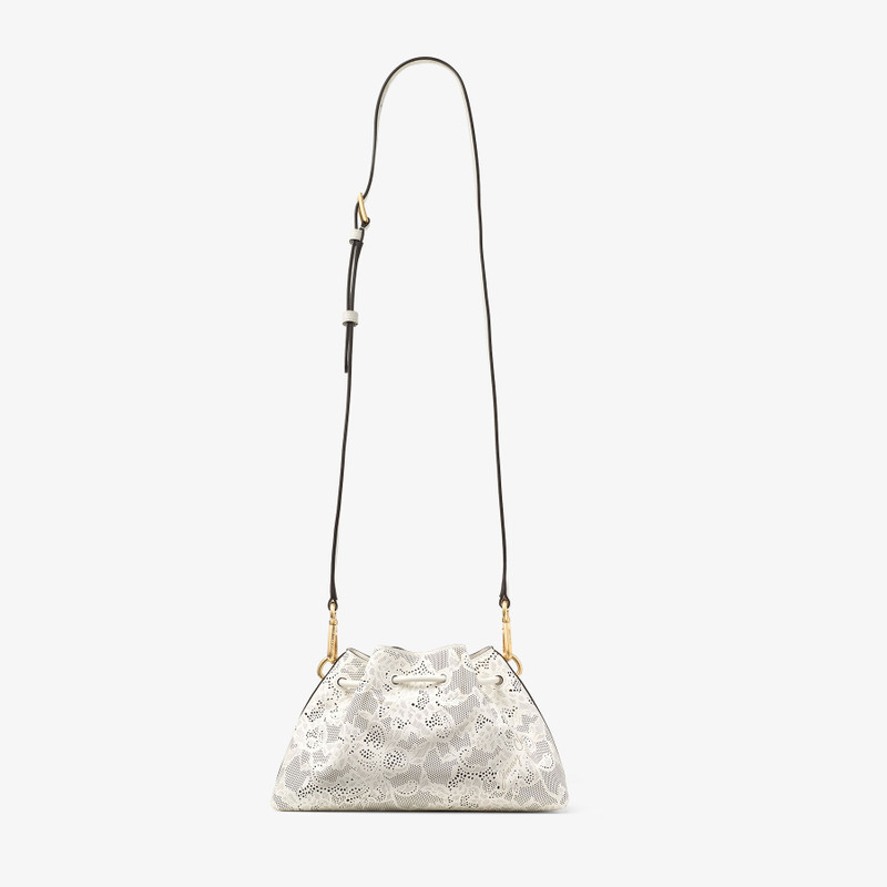 Cinch Small Latte Perforated Lace Leather Shoulder Bag 5