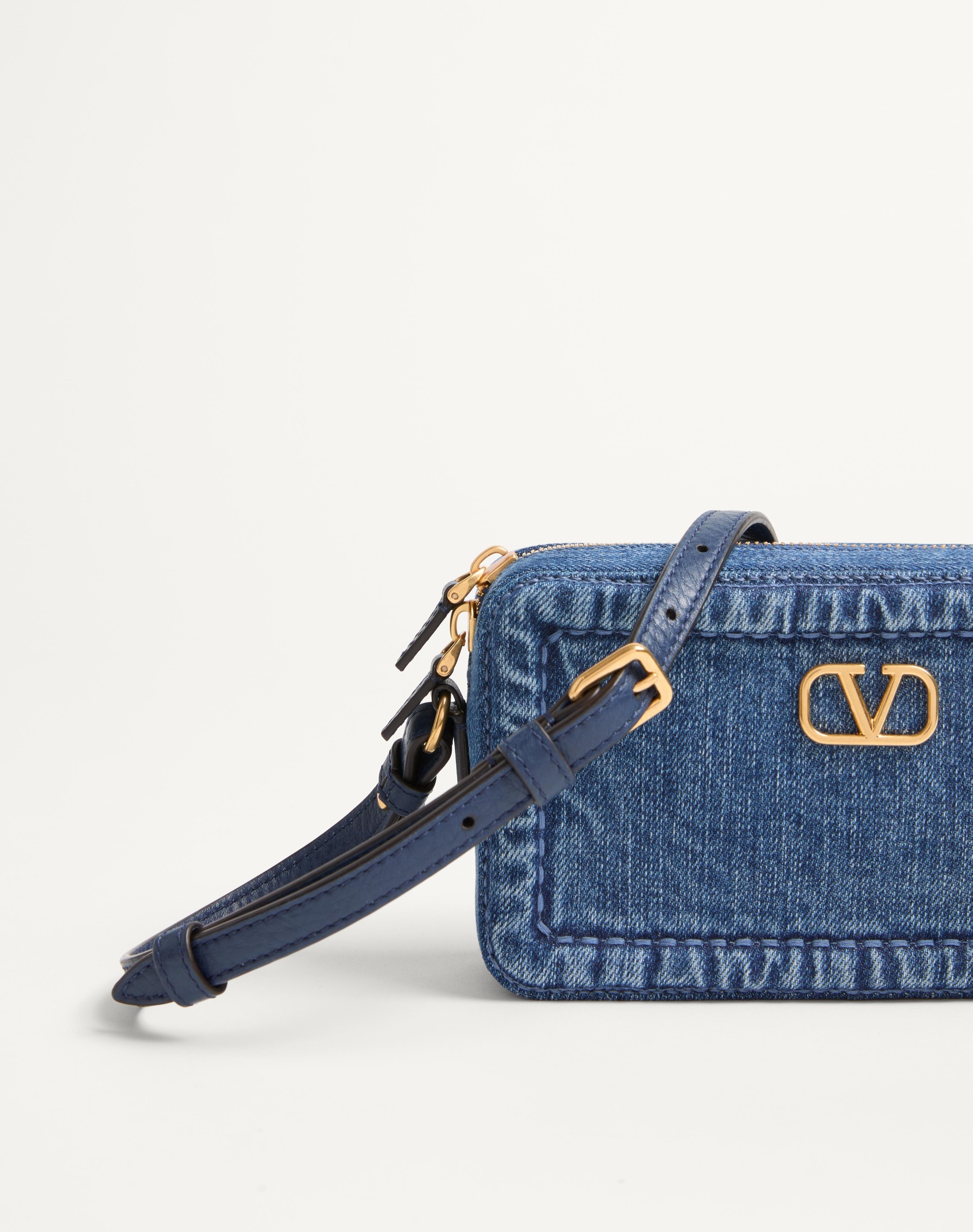 VALENTINO GARAVANI ALLTIME MINI DENIM SHOULDER BAG - 6