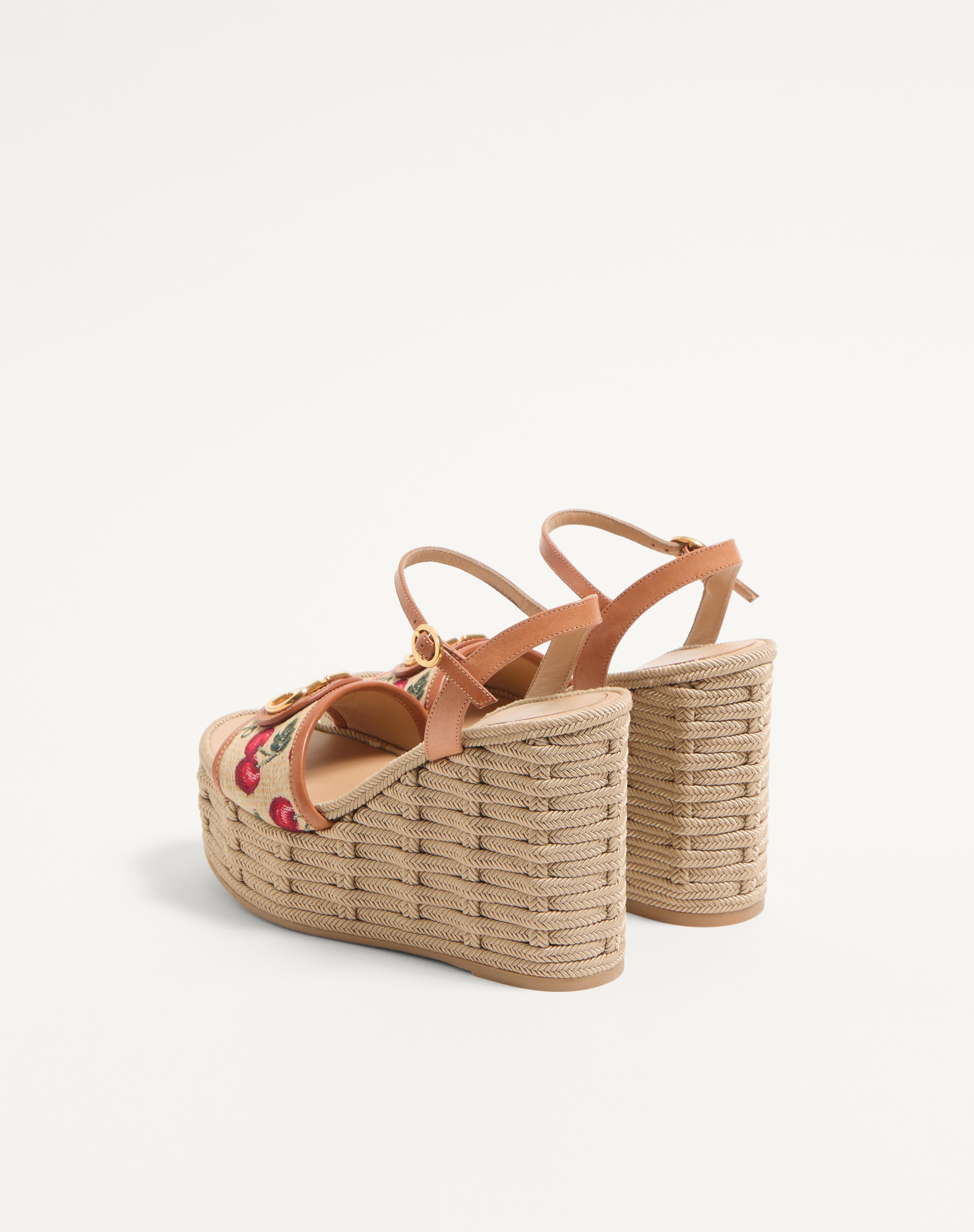 VLOGO SIGNATURE CHERRYFIC PATTERN WEDGE SANDAL 120MM - 5