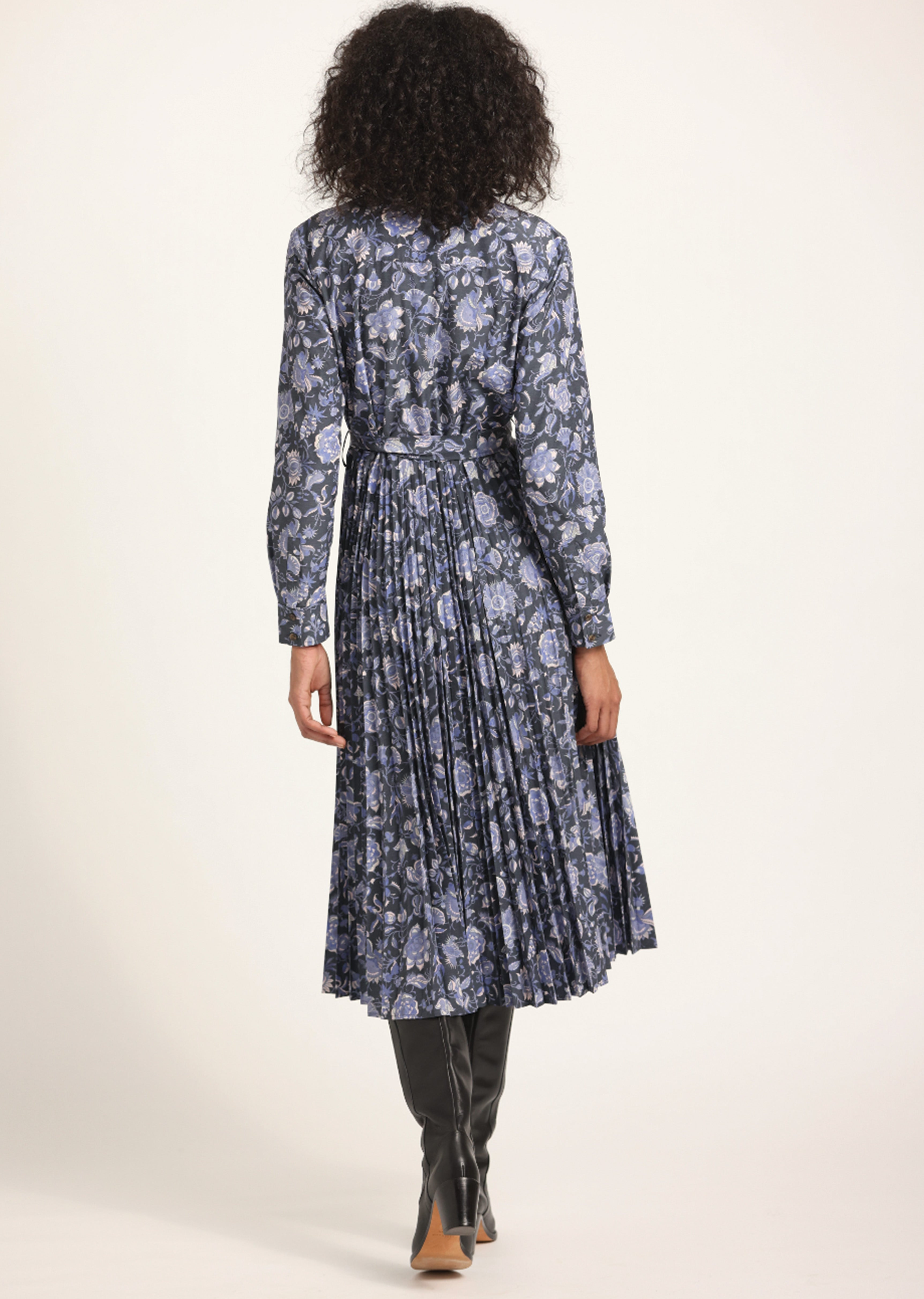 KENZA PLEATED MIDI DRESS - 5
