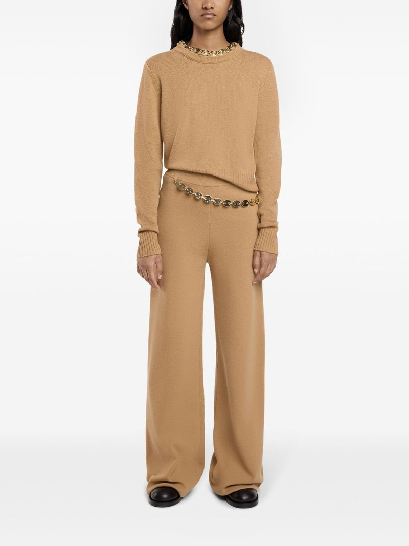 rabanne belted knit trousers outlook