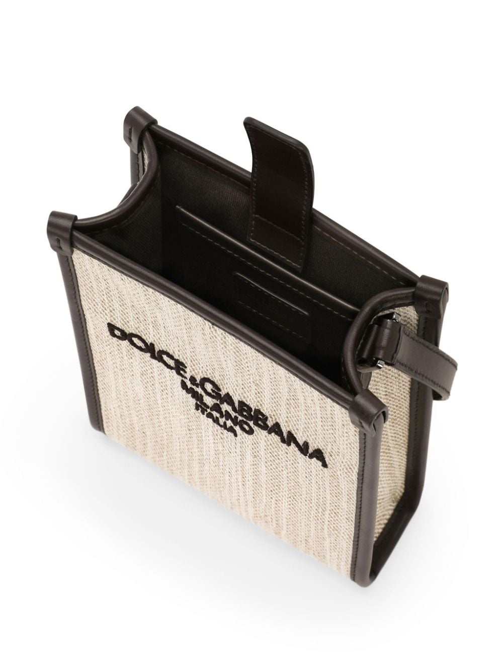small logo-embroidered canvas shoulder bag - 5