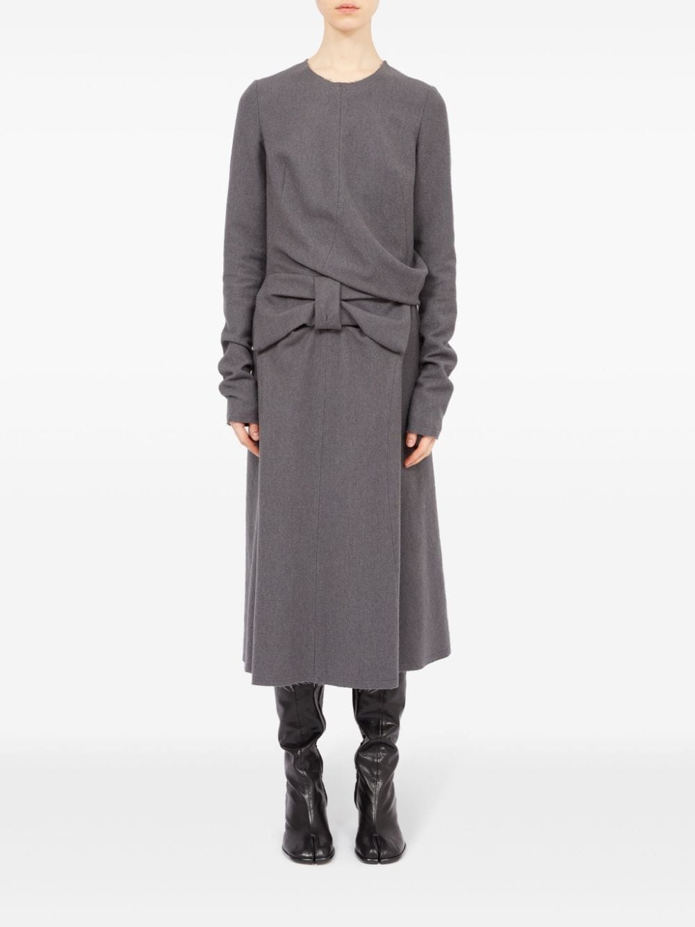 bow-detailing midi dress - 2