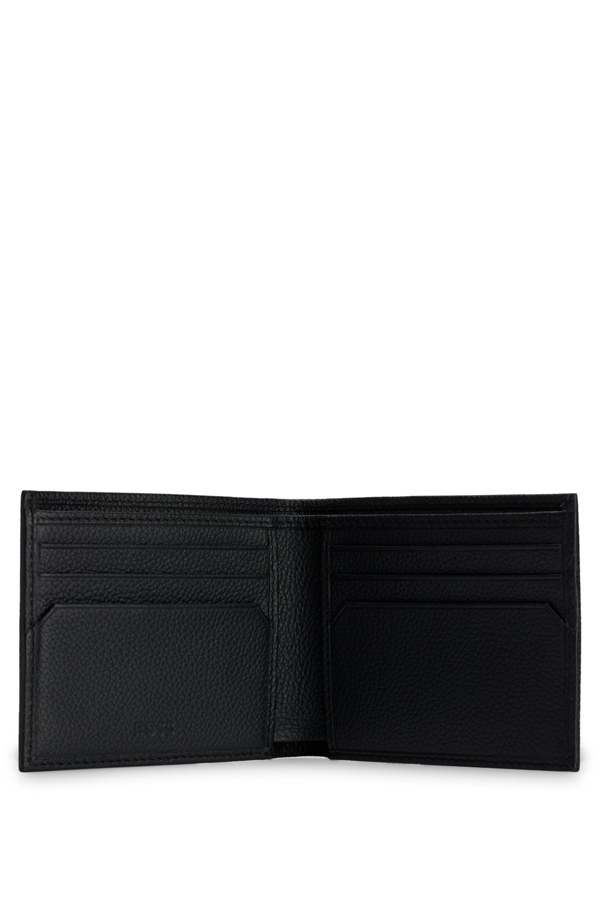 GRAINED-LEATHER WALLET WITH SILVER-TONE LOGO LETTERING - 2