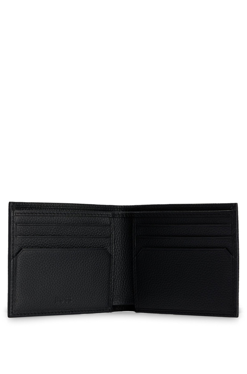 BOSS GRAINED-LEATHER WALLET WITH SILVER-TONE LOGO LETTERING outlook