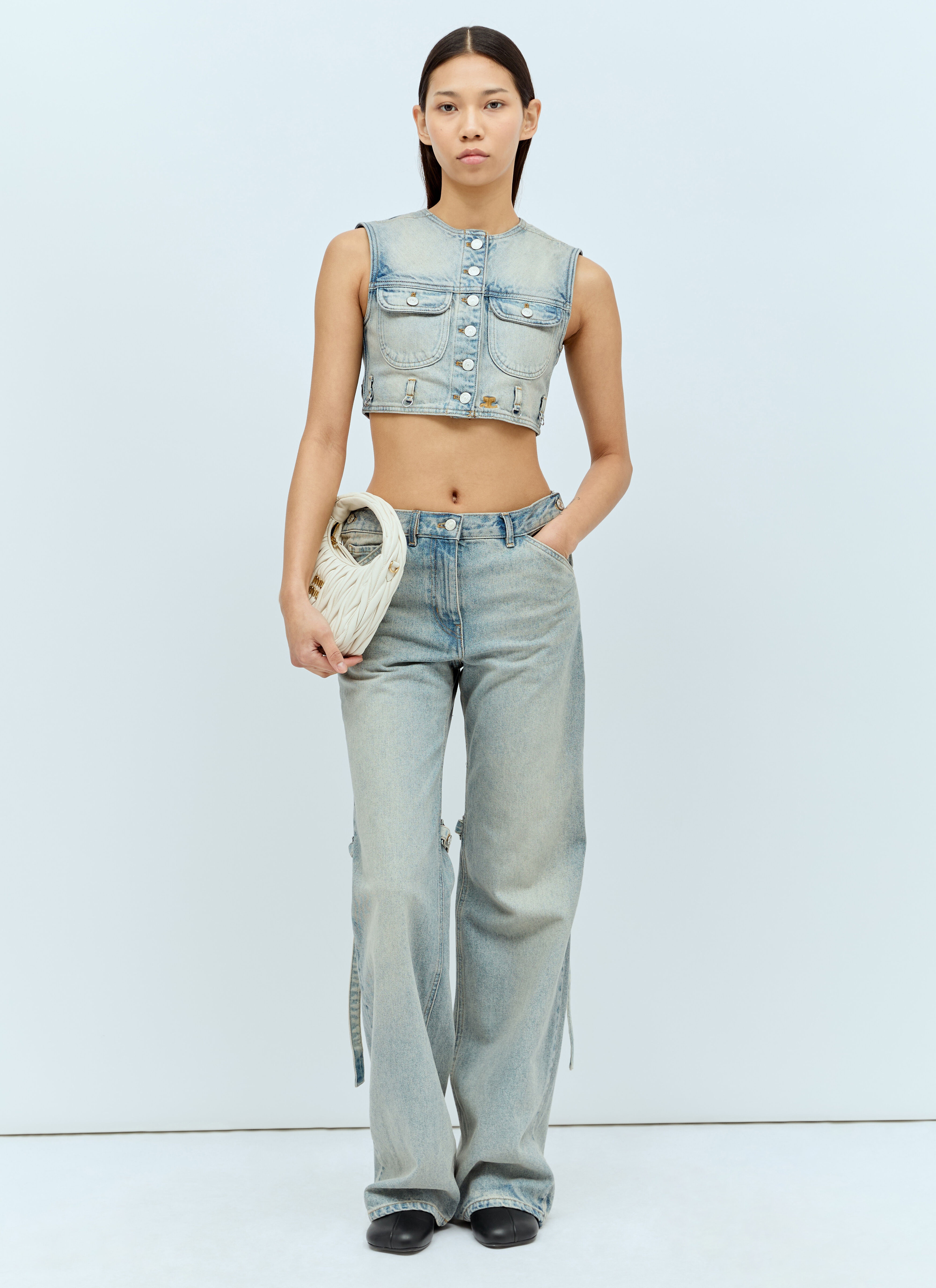Denim Crop Vest - 2