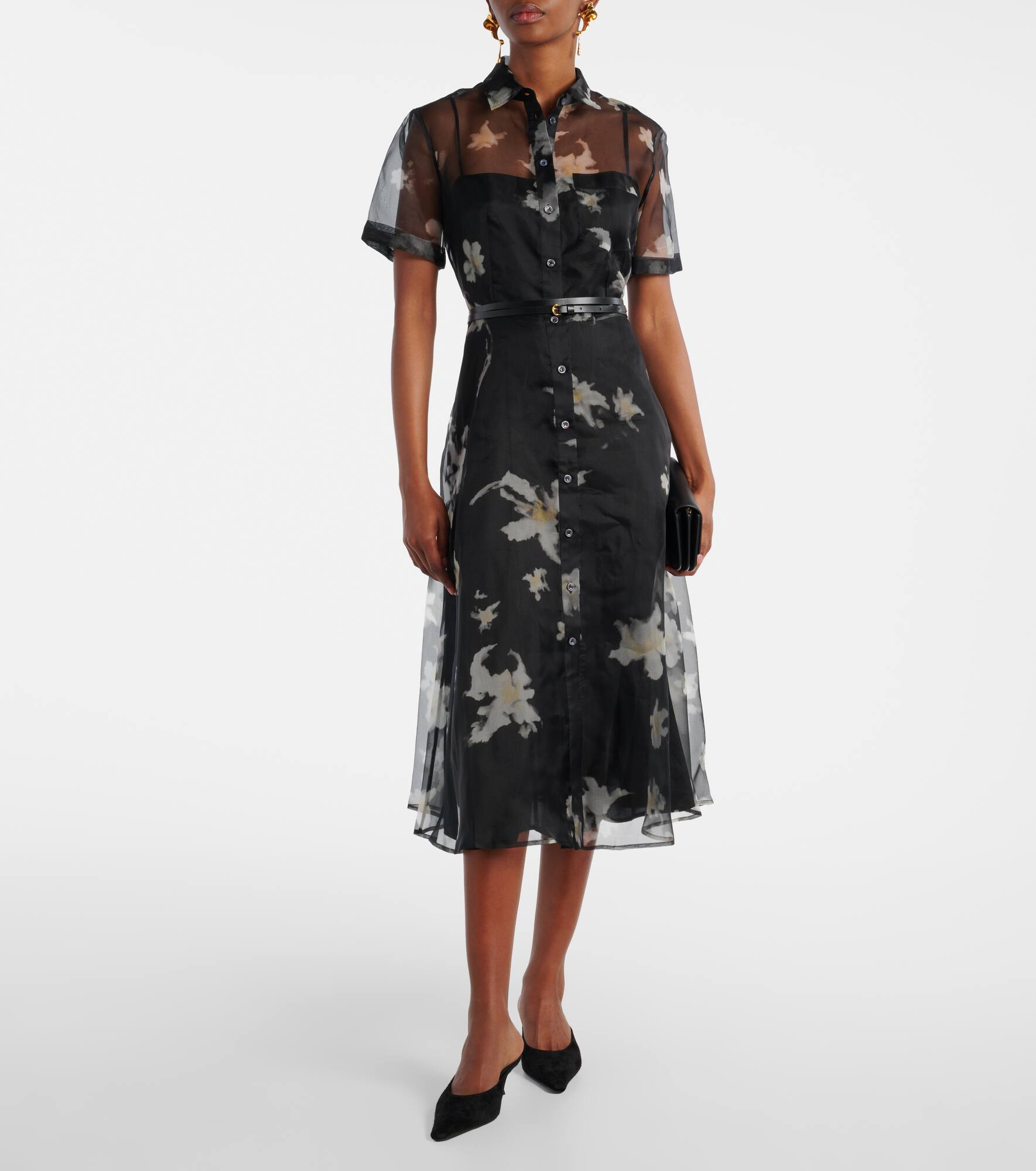 Kiera floral silk midi dress - 2