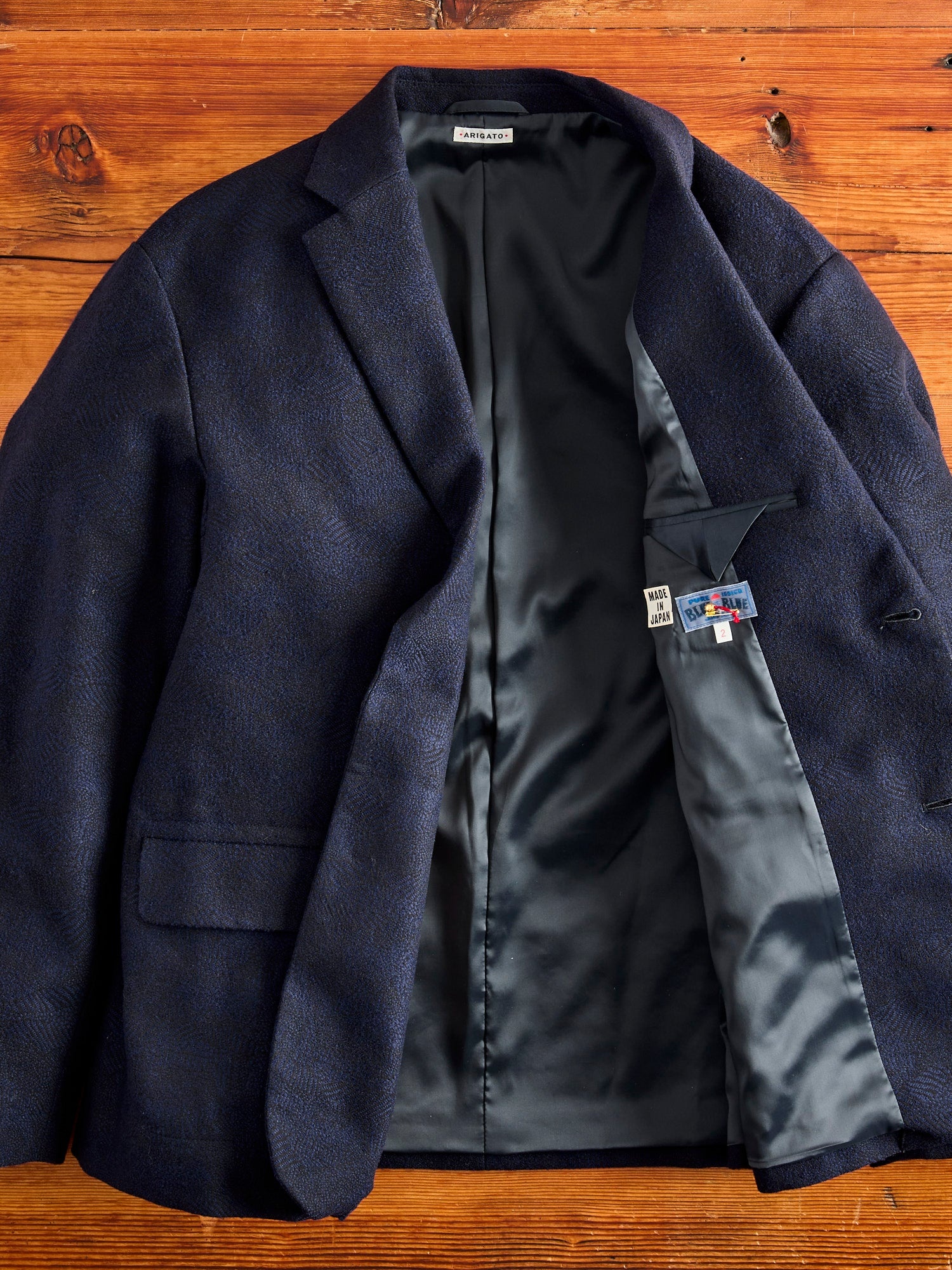 Wind Flow Jacquard 2B Jacket in Dark Navy - 3