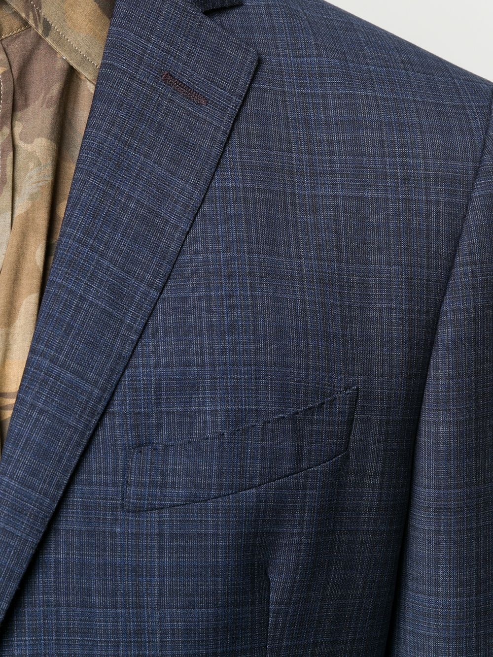 check pattern wool suit - 5