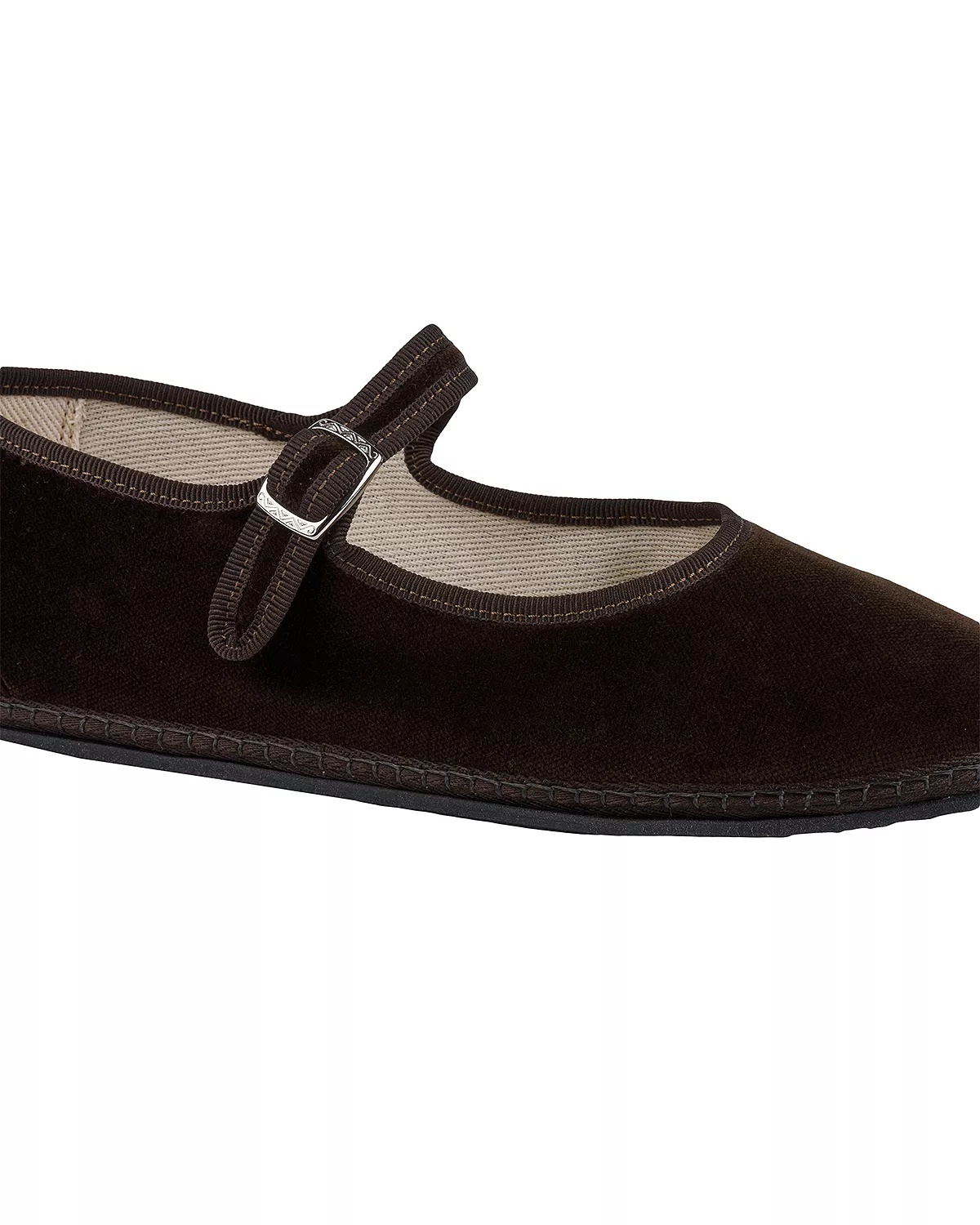 Women's Mary Jane Velvet Ballet Flats - 3