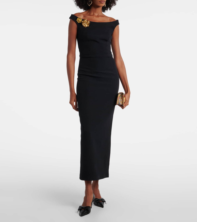 Safiyaa Belted embellished crêpe maxi dress outlook