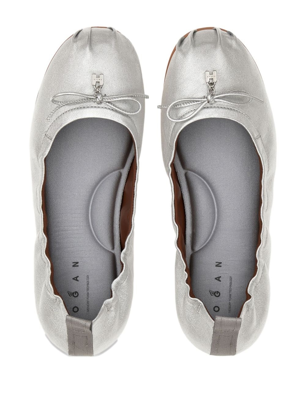 metallic ballerina shoes - 4