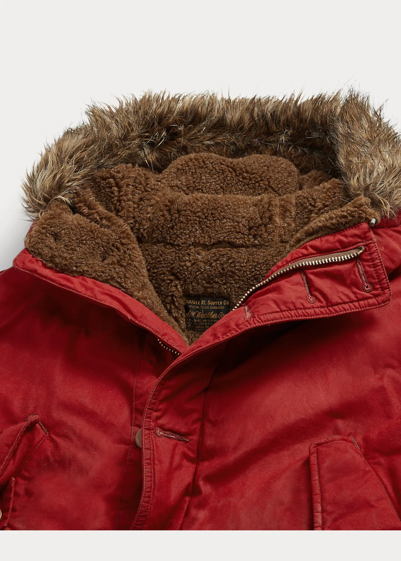 Faux-Fur-Trim Oilcloth Parka 4