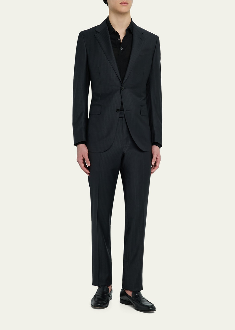 ZEGNA Men's Tonal Striped Wool Suit outlook