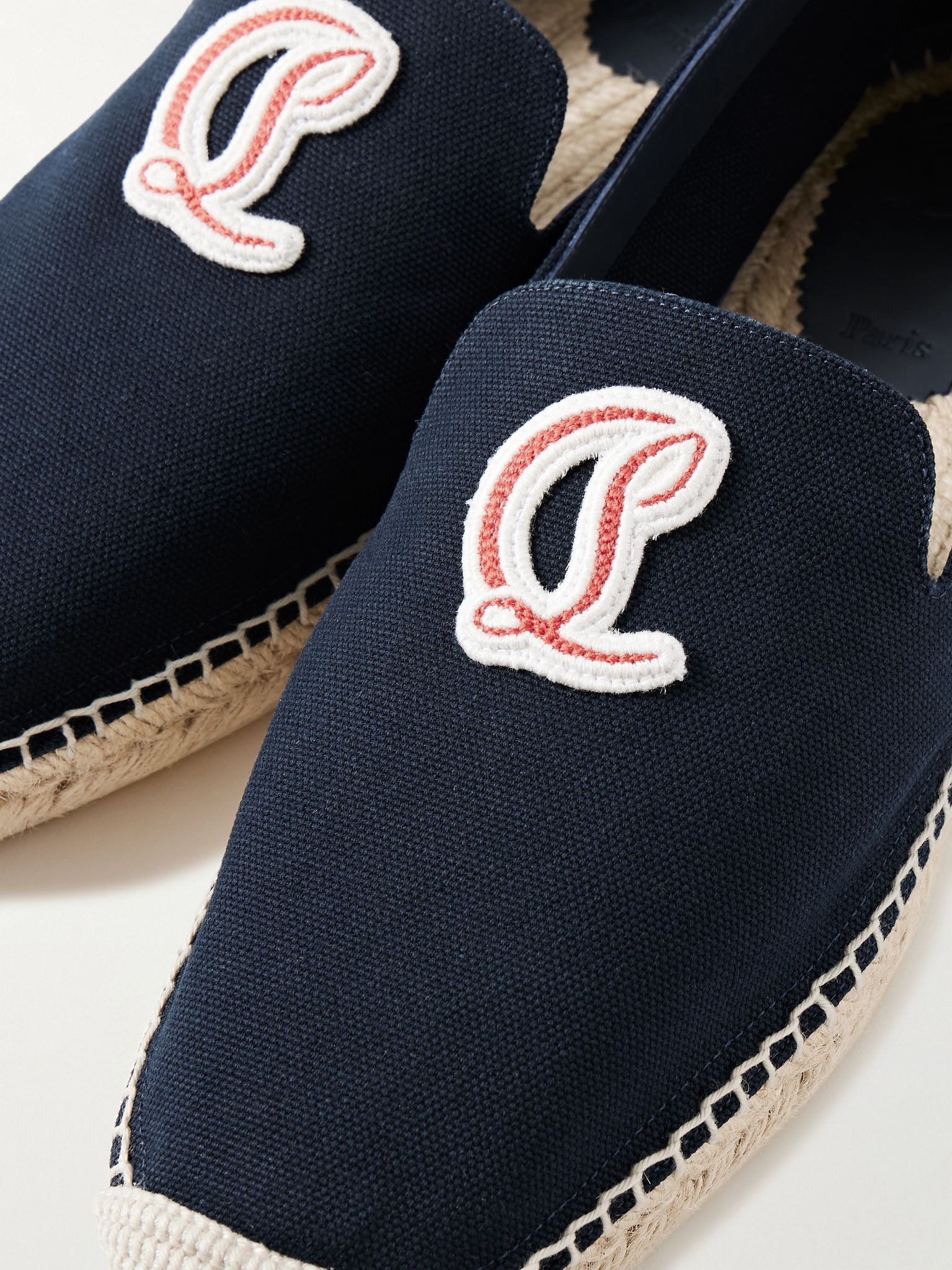 Nanou Logo-Appliquéd Canvas Espadrilles Navy - 5