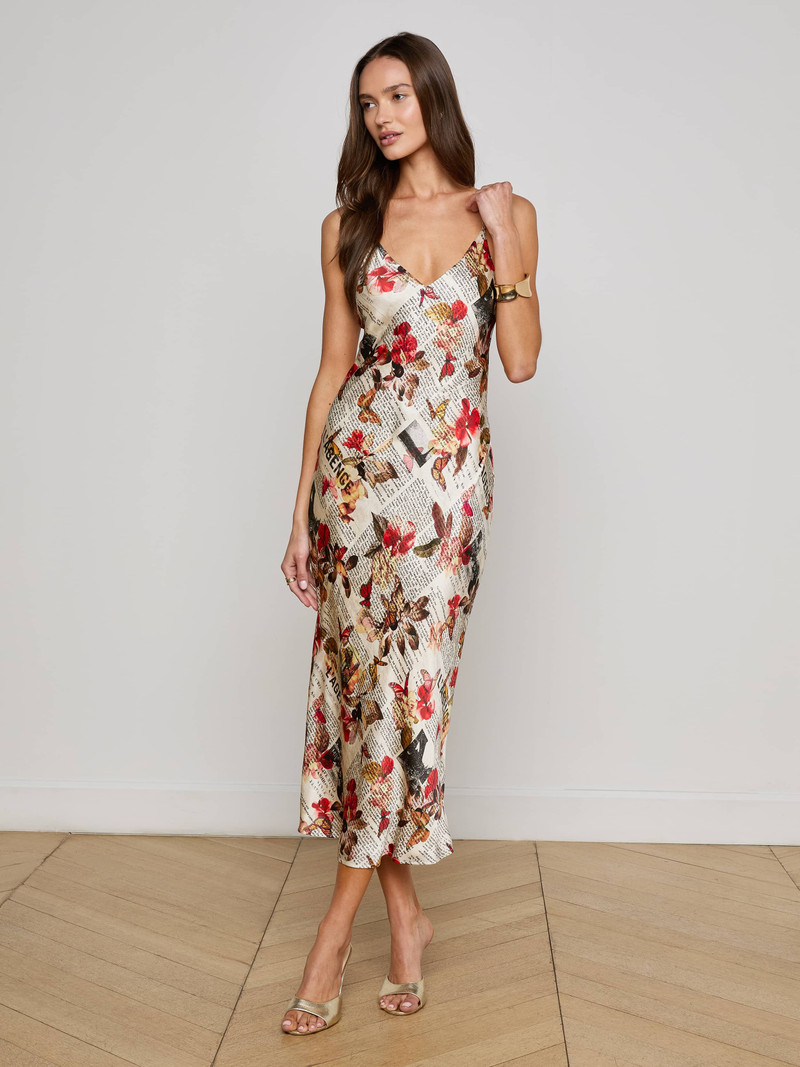 L'AGENCE Seridie Silk Slip Dress outlook