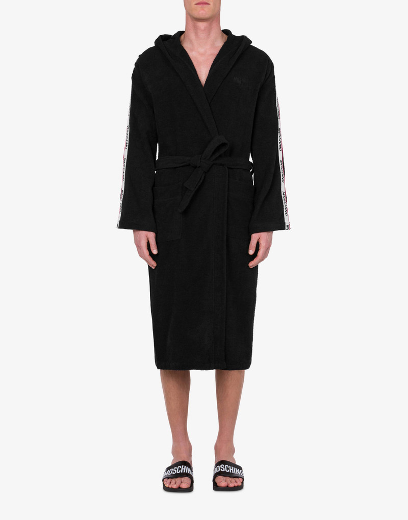 Moschino LOGO TAPE TERRY CLOTH BATHROBE outlook