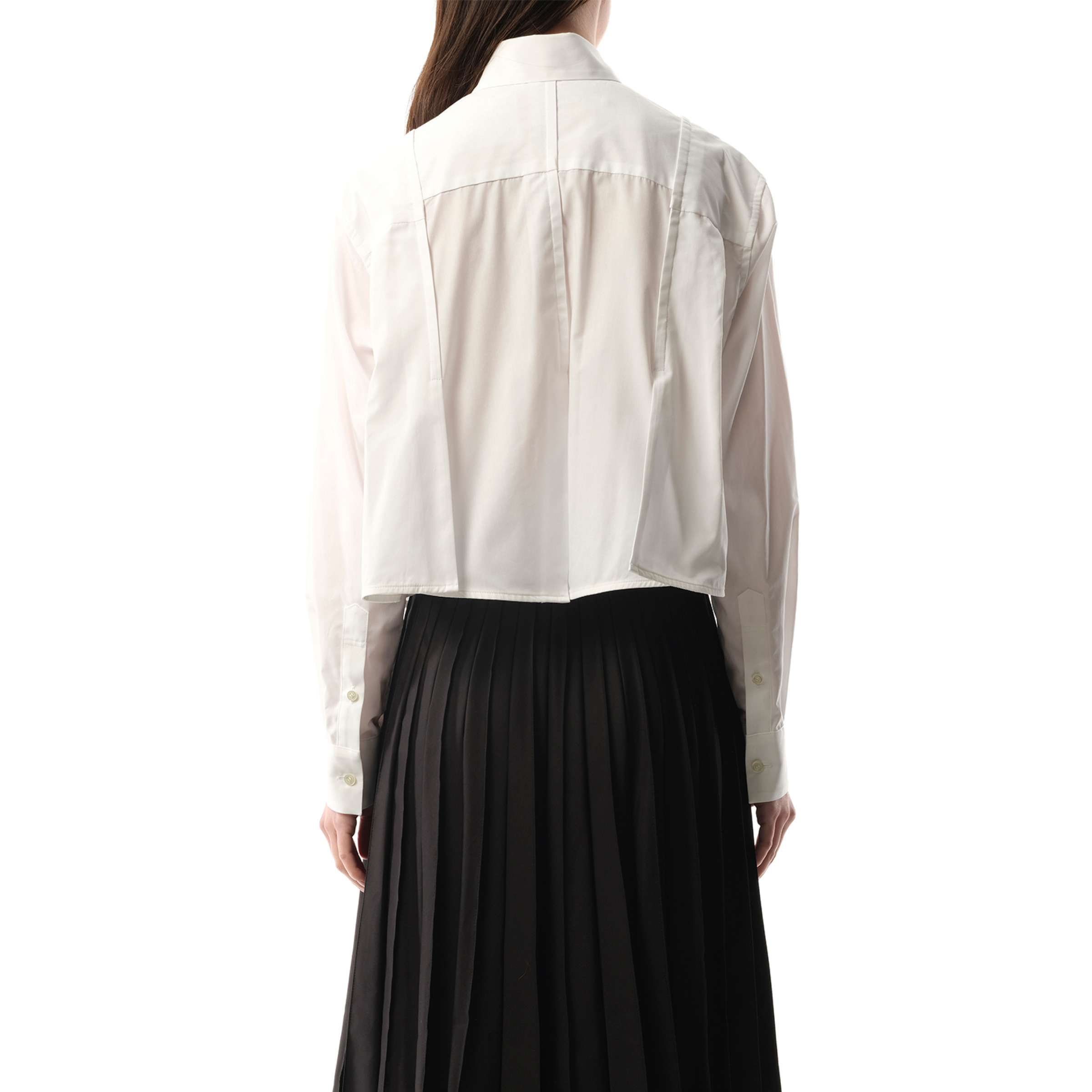 Reconstructed Cotton Poplin Shirt in Off White - 6