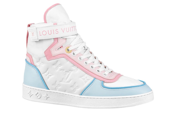 (WMNS) LOUIS VUITTON Boombox Ankle Sneakers 'White Monogram with Pink and Blue' 1A9S6Q - 2