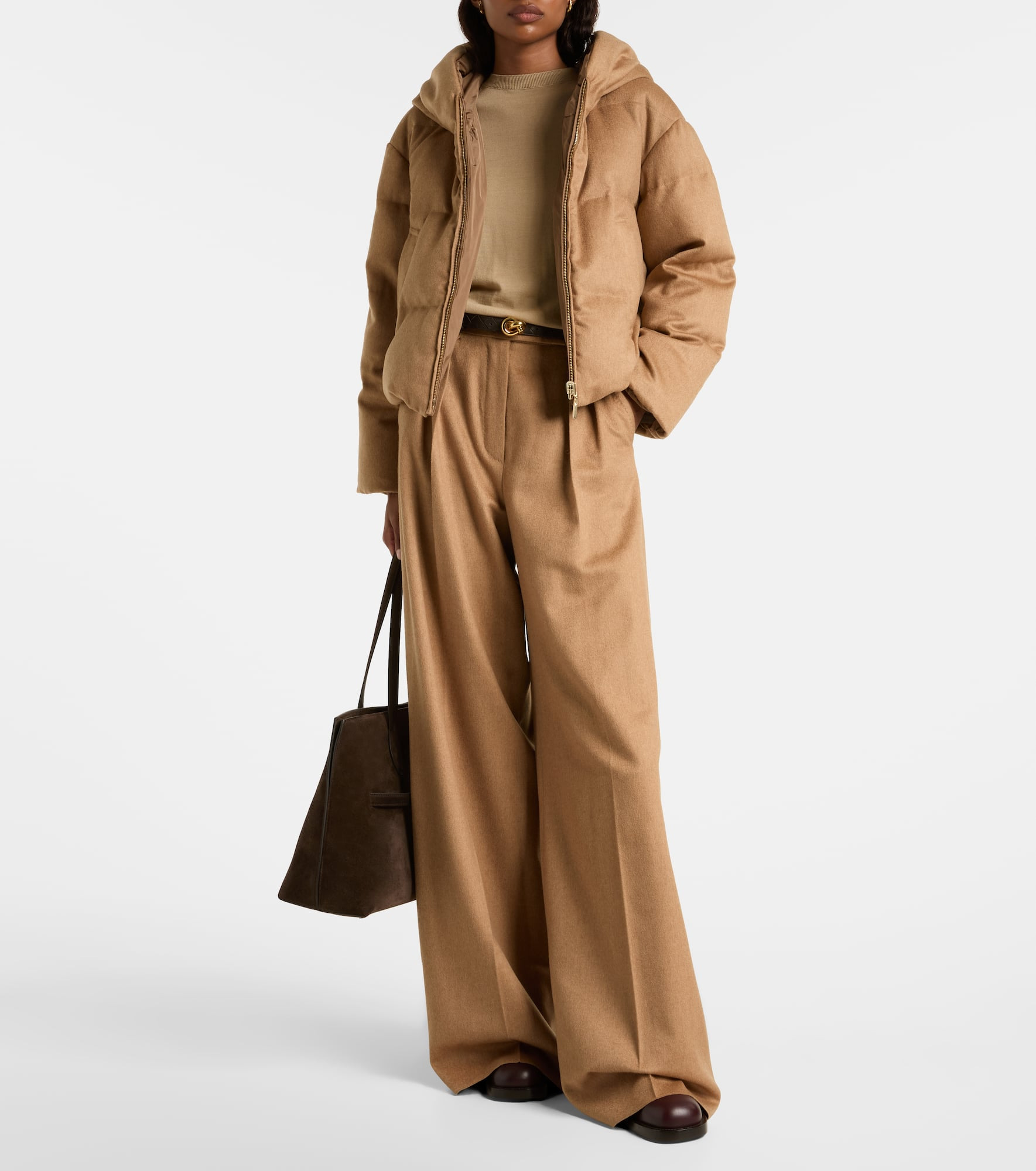 Dalia reversible camel hair taffeta down jacket - 2
