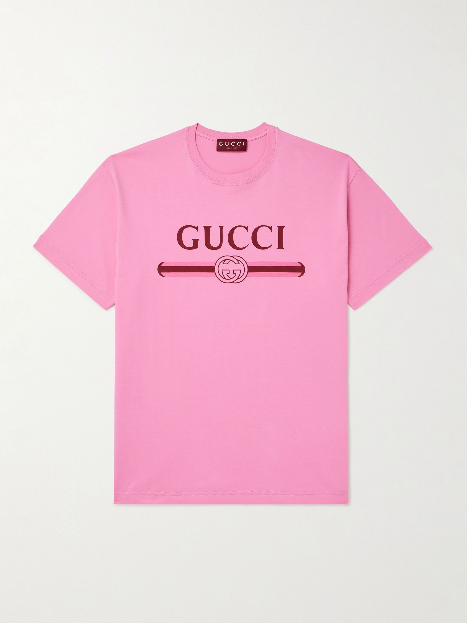 Logo-Print Cotton-Jersey T-Shirt Pink - 1