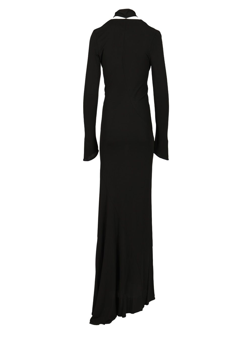 Crepe Midi Dress Dresses Black - 2