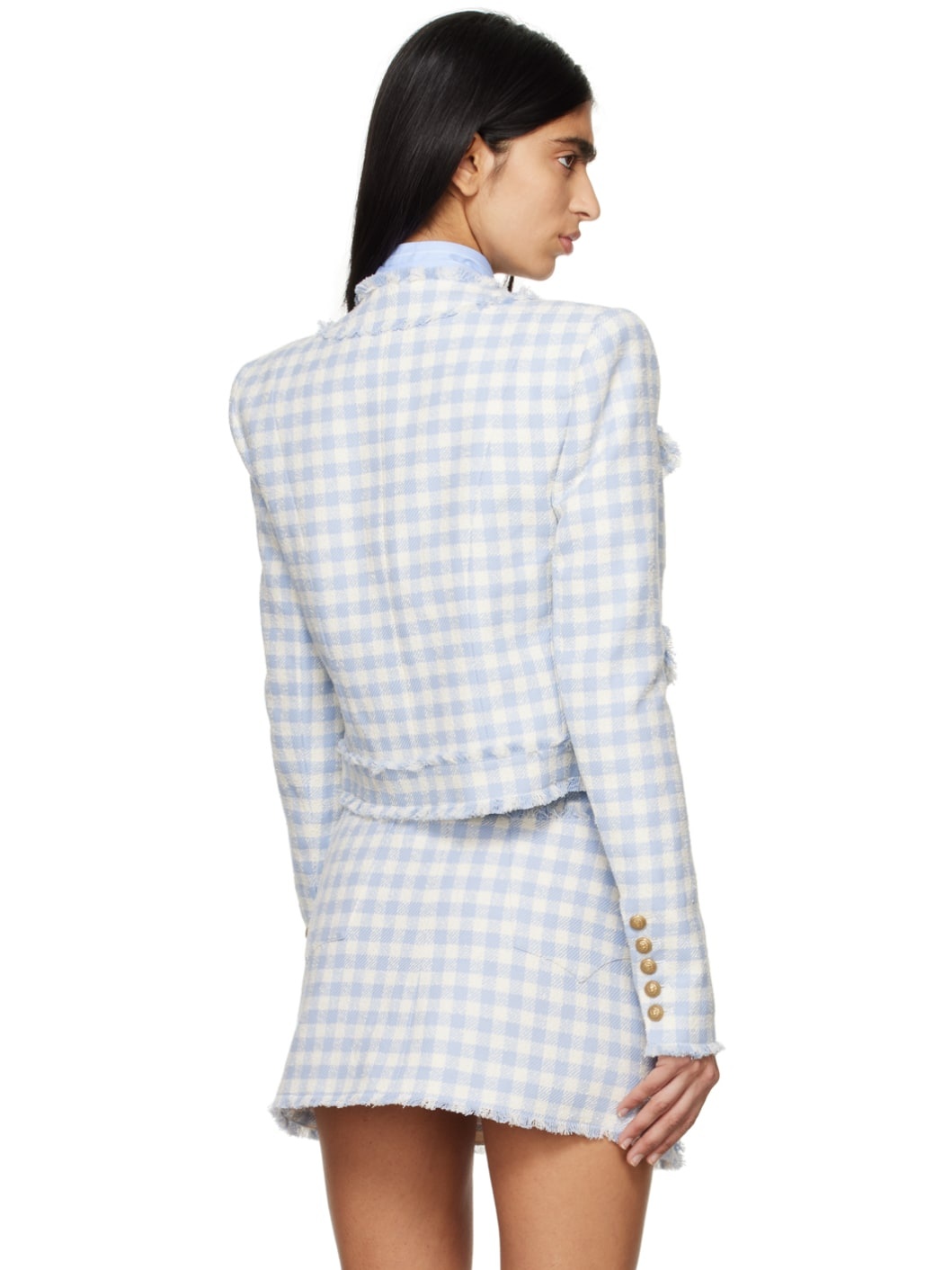 Blue & White Check Jacket - 3
