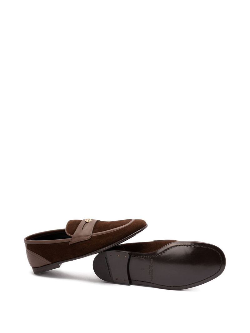 Dolce & Gabbana Split emblem-penny loafers outlook